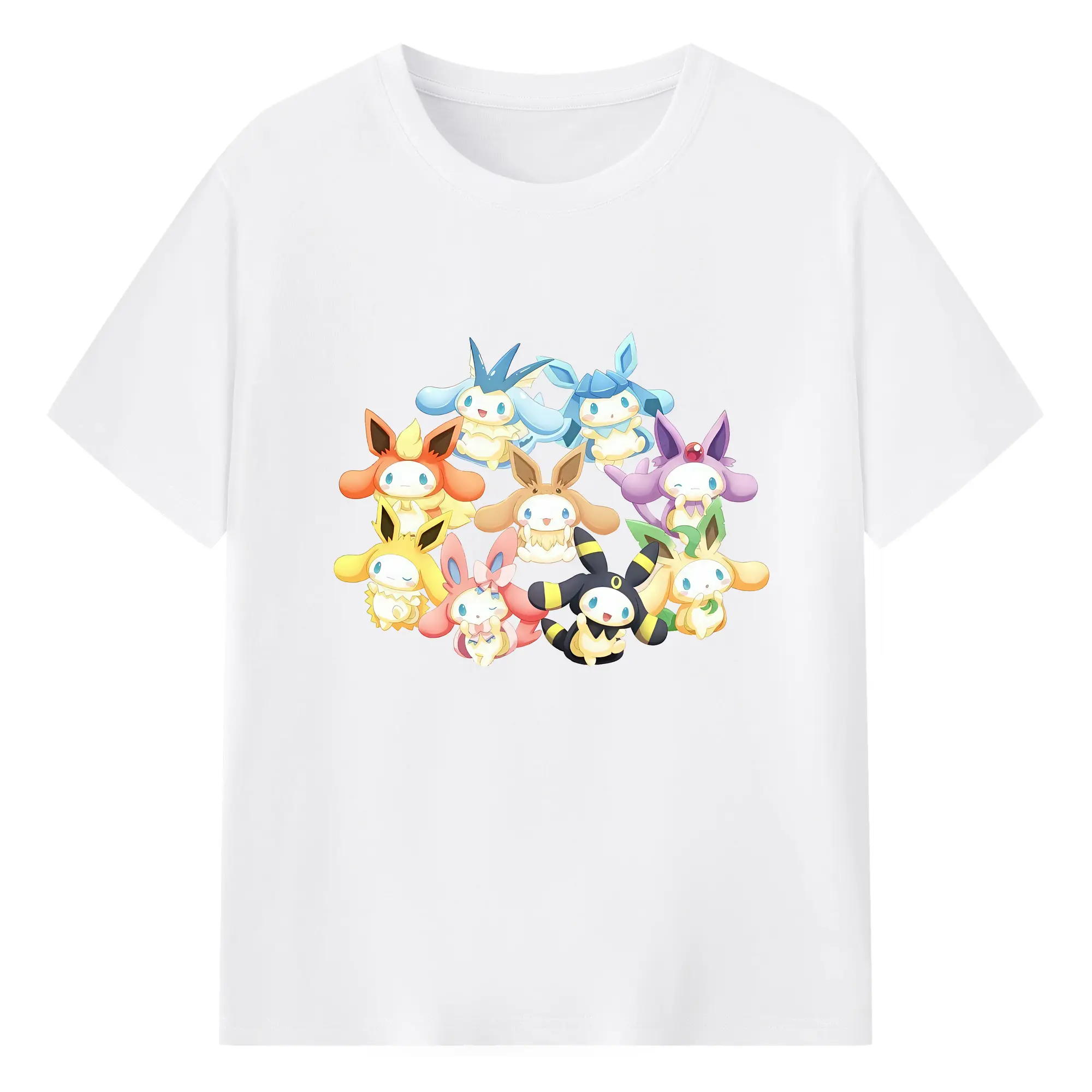 サンリオ グッズ,シナモロール - 綿100％ 半袖Tシャツ ・ フロントプリント ・ 快適 通気性 ・ 日常使い 散歩 スポーツ用