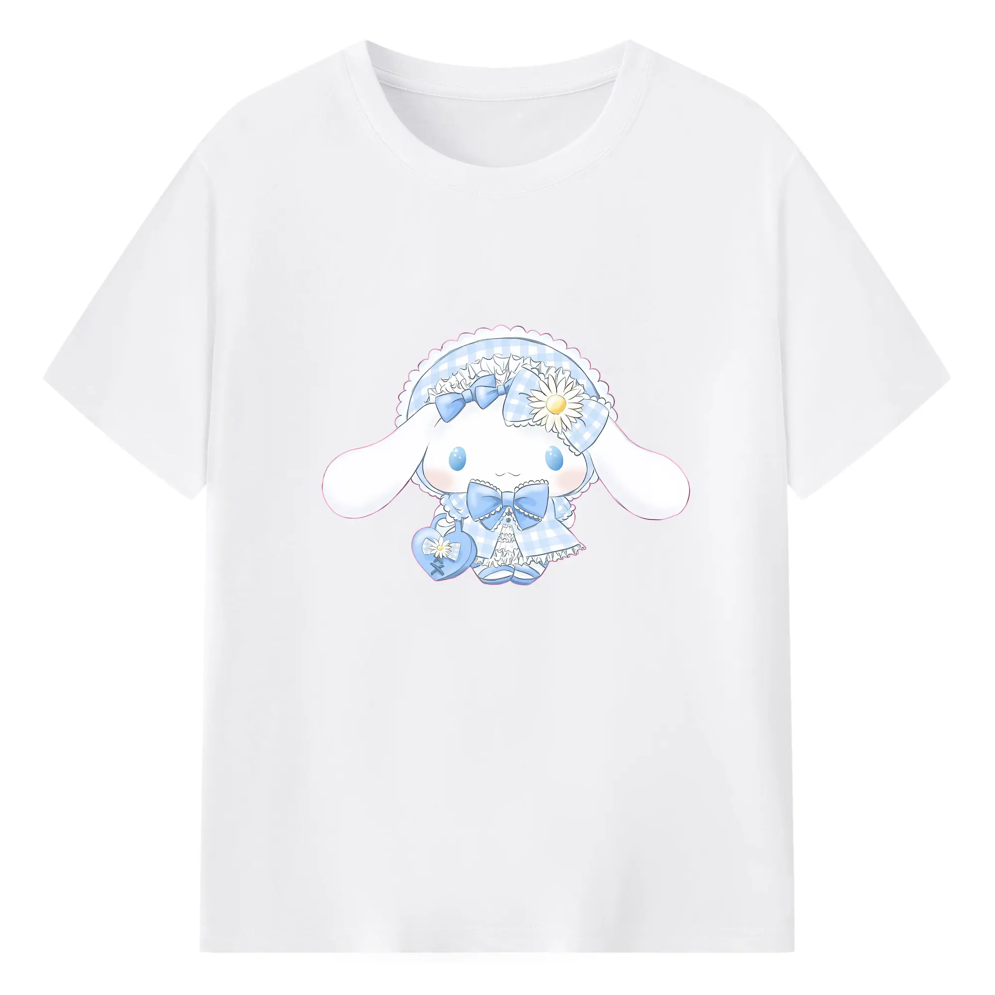 サンリオ グッズ,シナモロール - 綿100％ 半袖Tシャツ ・ フロントプリント ・ 快適 通気性 ・ 日常使い 散歩 スポーツ用
