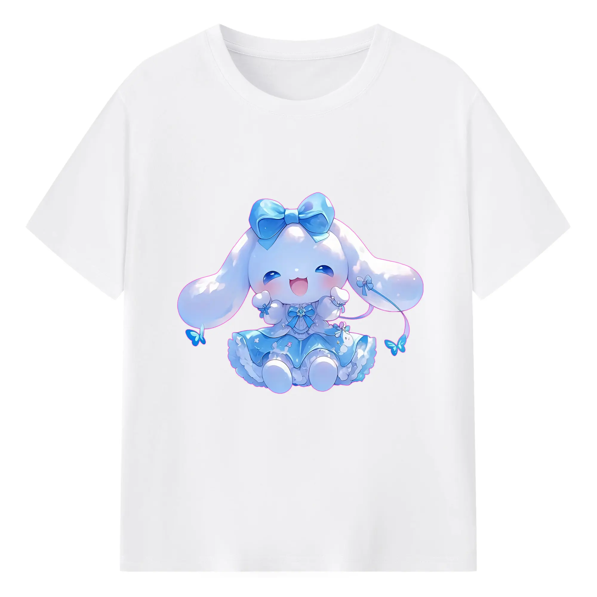 サンリオ グッズ,シナモロール - 綿100％ 半袖Tシャツ ・ フロントプリント ・ 快適 通気性 ・ 日常使い 散歩 スポーツ用