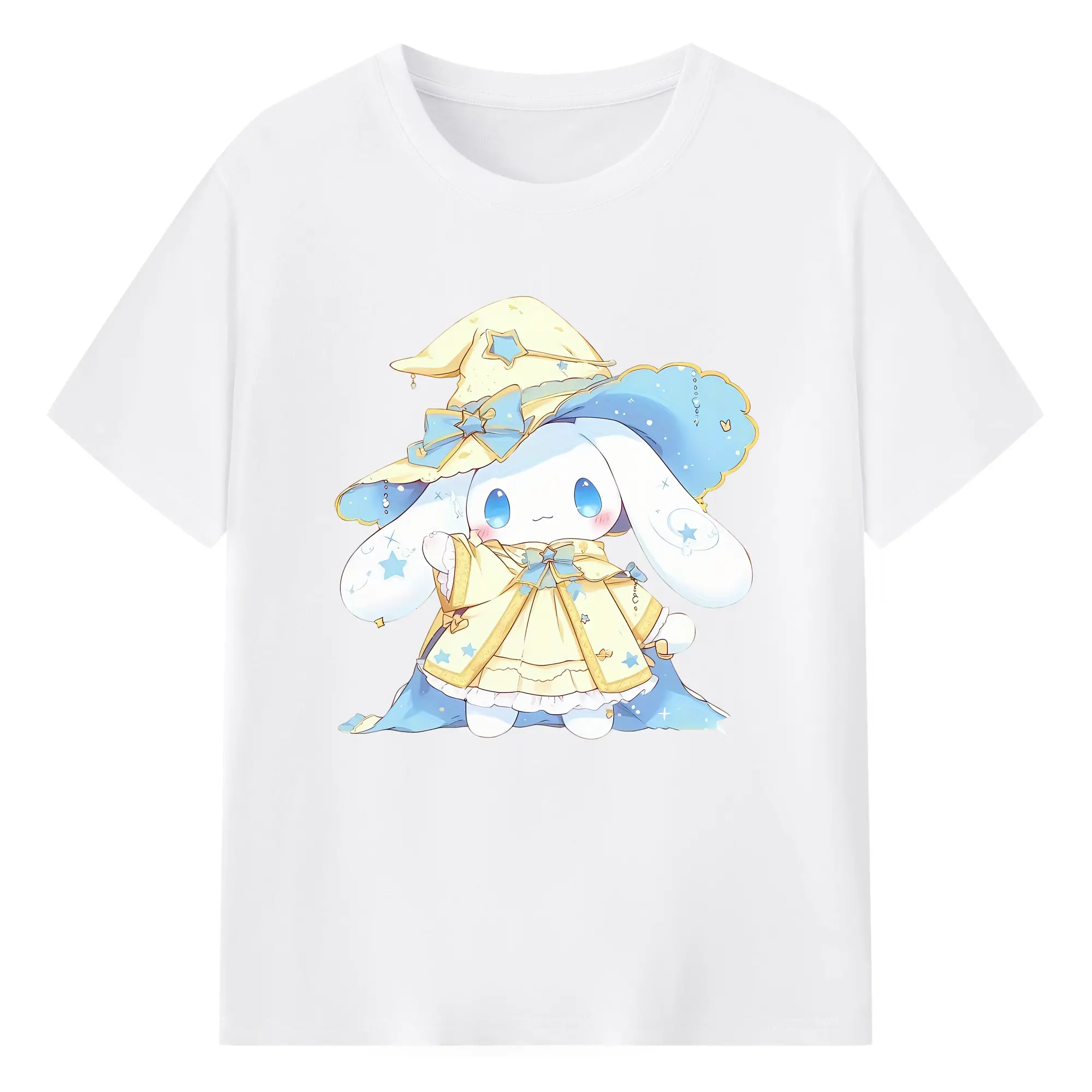 サンリオ グッズ,シナモロール - 綿100％ 半袖Tシャツ ・ フロントプリント ・ 快適 通気性 ・ 日常使い 散歩 スポーツ用