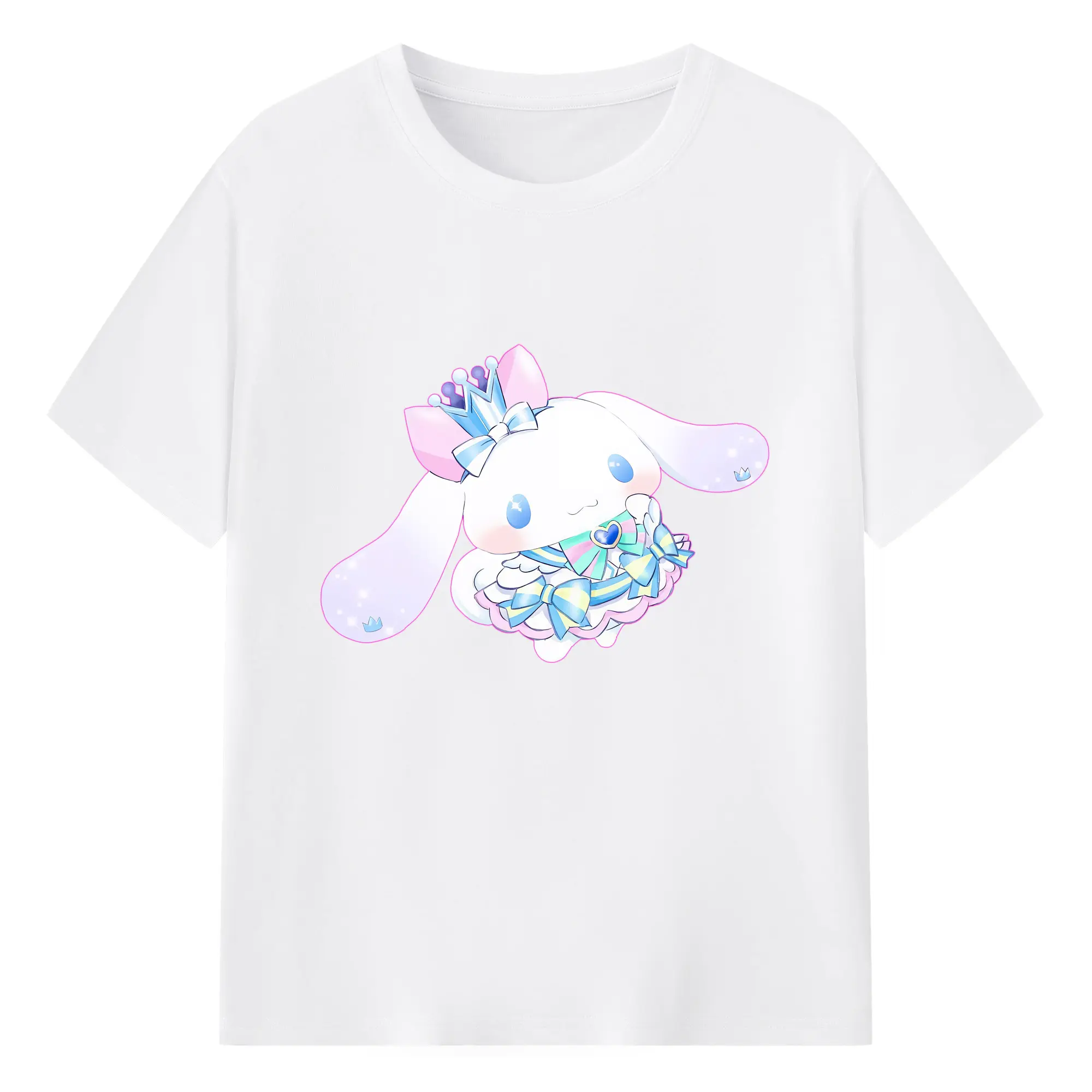 サンリオ グッズ,シナモロール - 綿100％ 半袖Tシャツ ・ フロントプリント ・ 快適 通気性 ・ 日常使い 散歩 スポーツ用