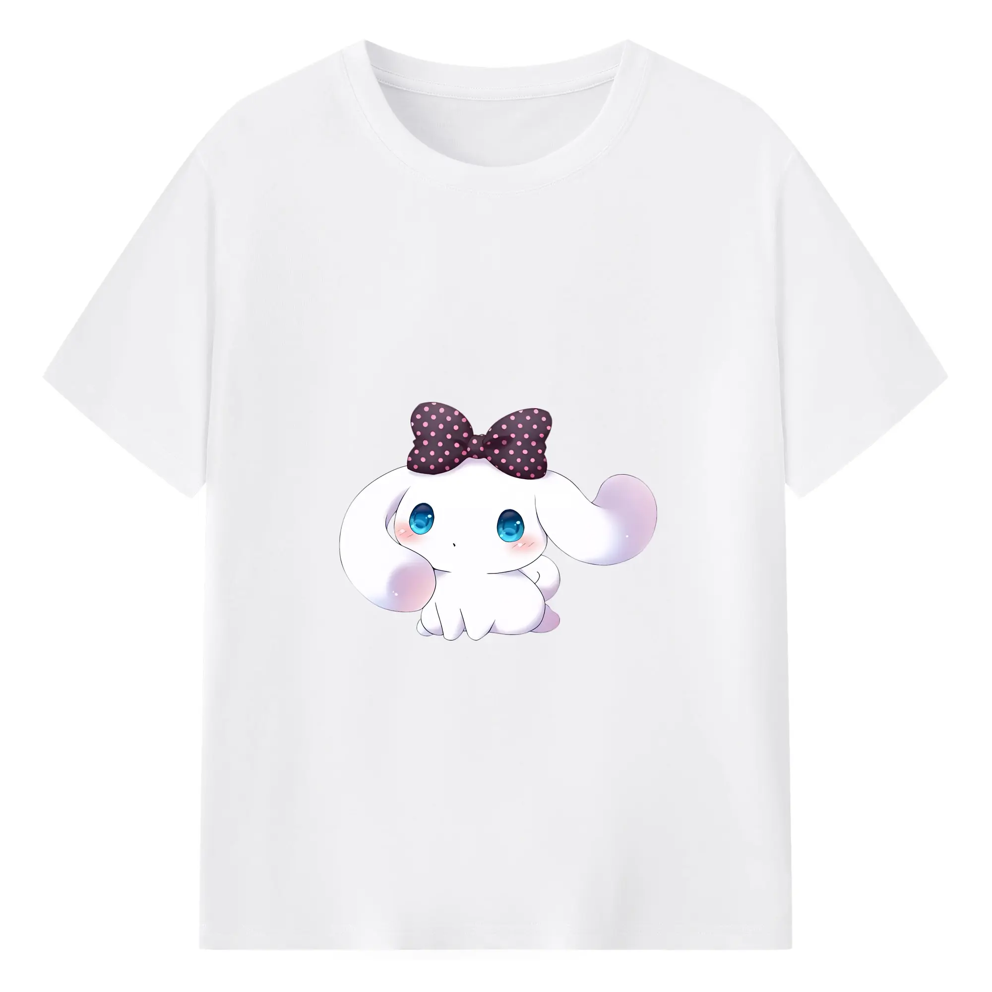 サンリオ グッズ,シナモロール - 綿100％ 半袖Tシャツ ・ フロントプリント ・ 快適 通気性 ・ 日常使い 散歩 スポーツ用