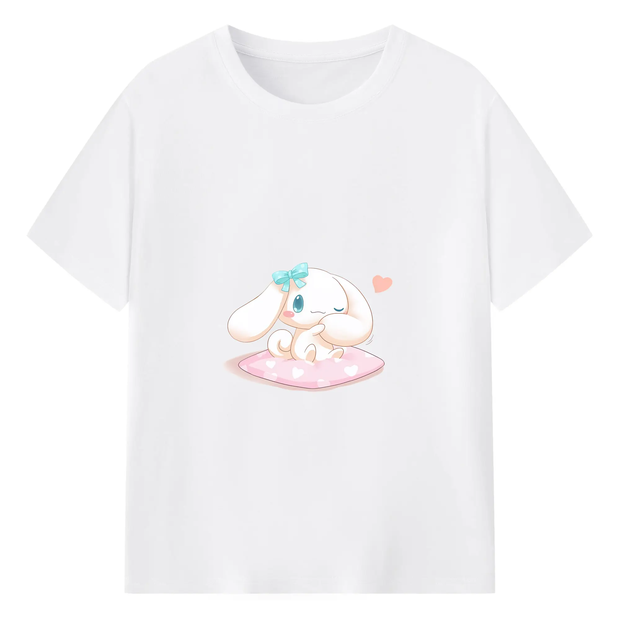 サンリオ グッズ,シナモロール - 綿100％ 半袖Tシャツ ・ フロントプリント ・ 快適 通気性 ・ 日常使い 散歩 スポーツ用