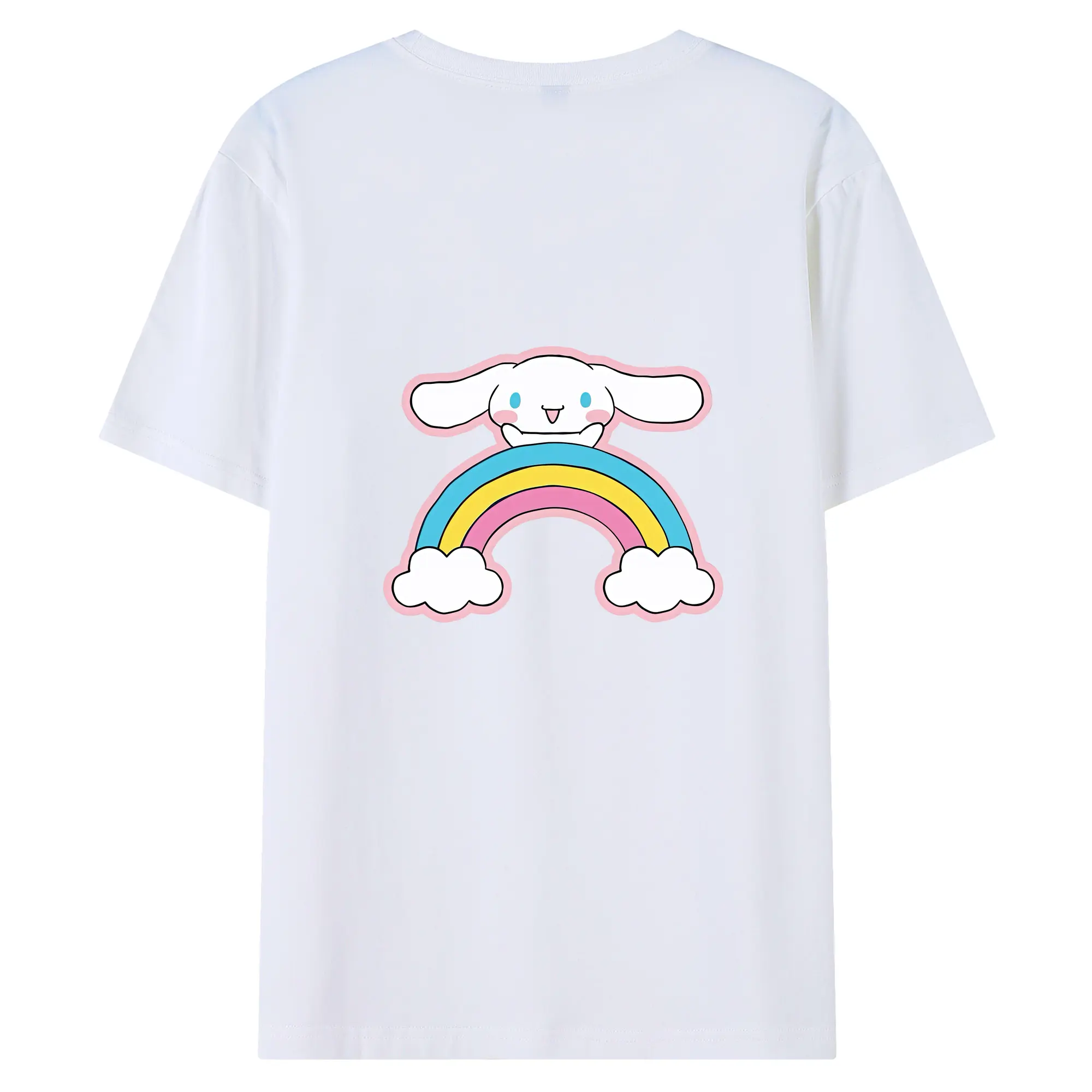 サンリオ グッズ,シナモロール - 綿100％ 半袖Tシャツ ・ バックプリント ・ 快適 通気性 ・ 日常使い 散歩 スポーツ用