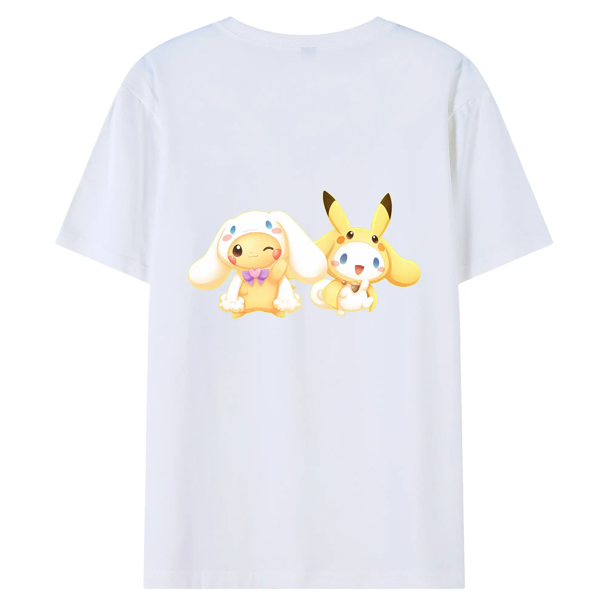 サンリオ グッズ,シナモロール - 綿100％ 半袖Tシャツ ・ バックプリント ・ 快適 通気性 ・ 日常使い 散歩 スポーツ用