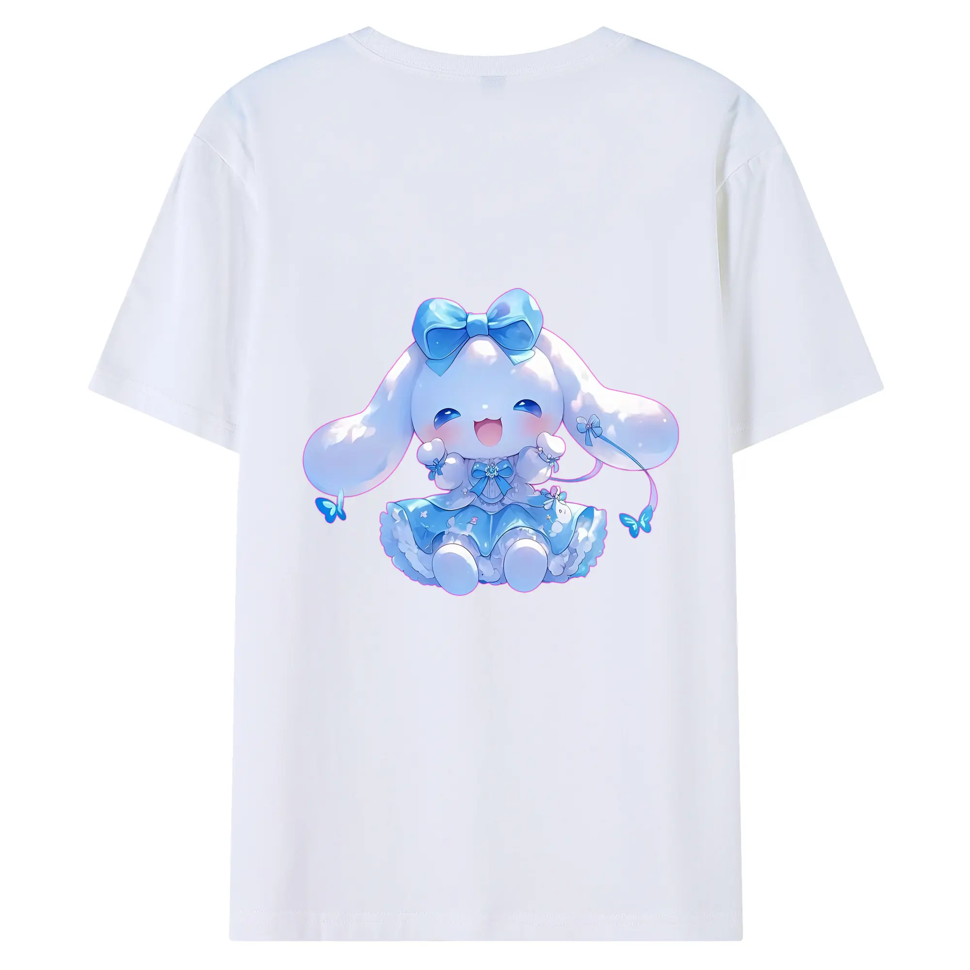 サンリオ グッズ,シナモロール - 綿100％ 半袖Tシャツ ・ バックプリント ・ 快適 通気性 ・ 日常使い 散歩 スポーツ用