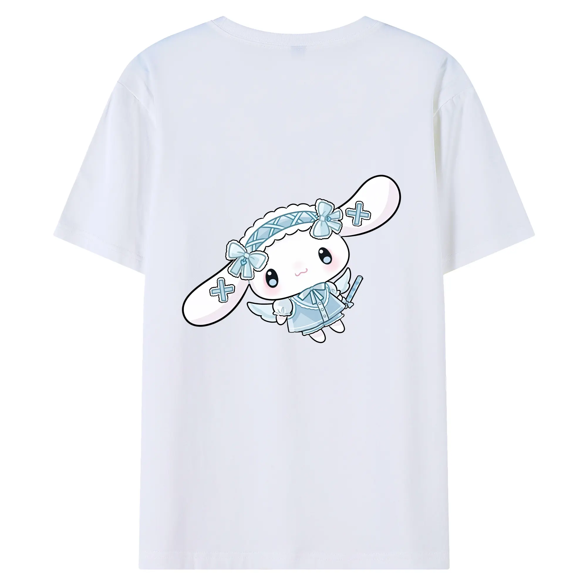 サンリオ グッズ,シナモロール - 綿100％ 半袖Tシャツ ・ バックプリント ・ 快適 通気性 ・ 日常使い 散歩 スポーツ用