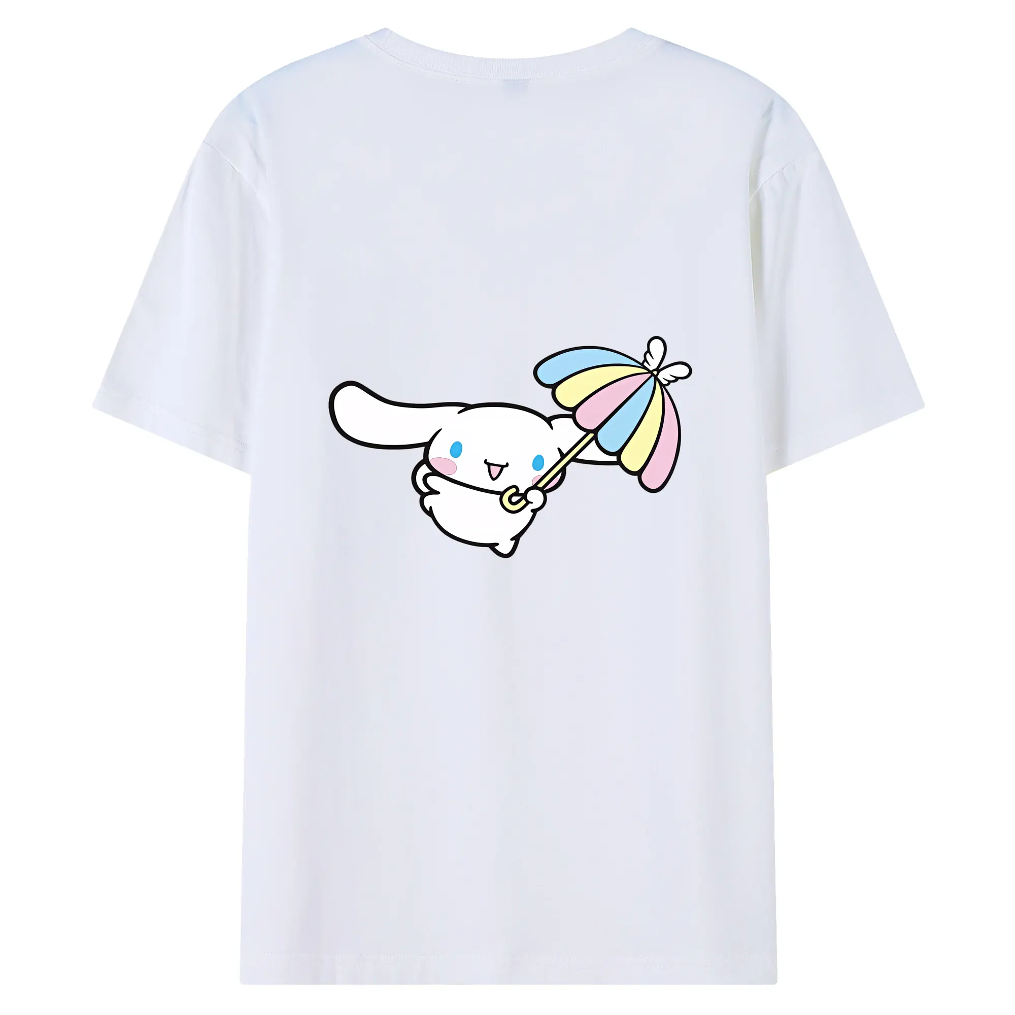 サンリオ グッズ,シナモロール - 綿100％ 半袖Tシャツ ・ バックプリント ・ 快適 通気性 ・ 日常使い 散歩 スポーツ用