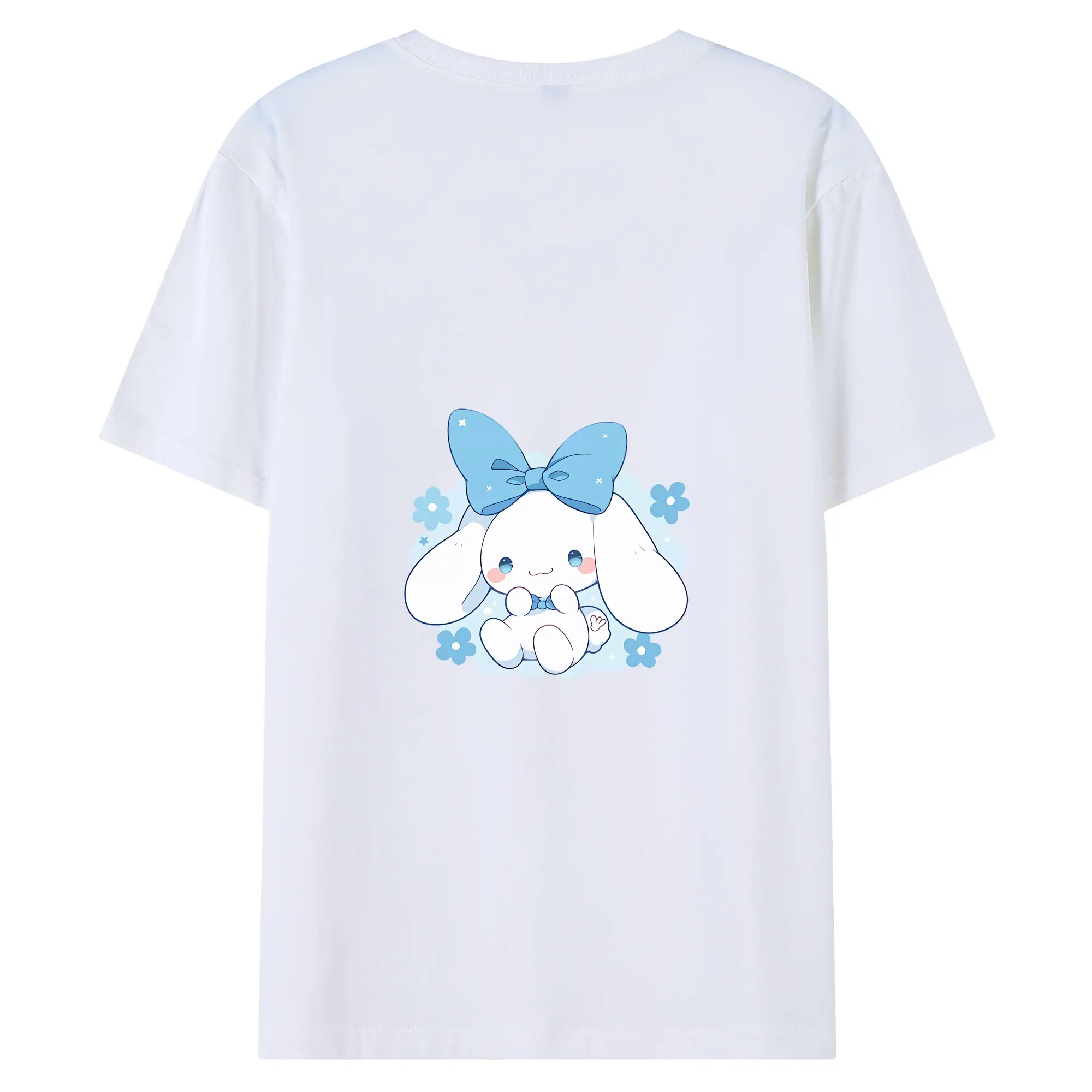 サンリオ グッズ,シナモロール - 綿100％ 半袖Tシャツ ・ バックプリント ・ 快適 通気性 ・ 日常使い 散歩 スポーツ用