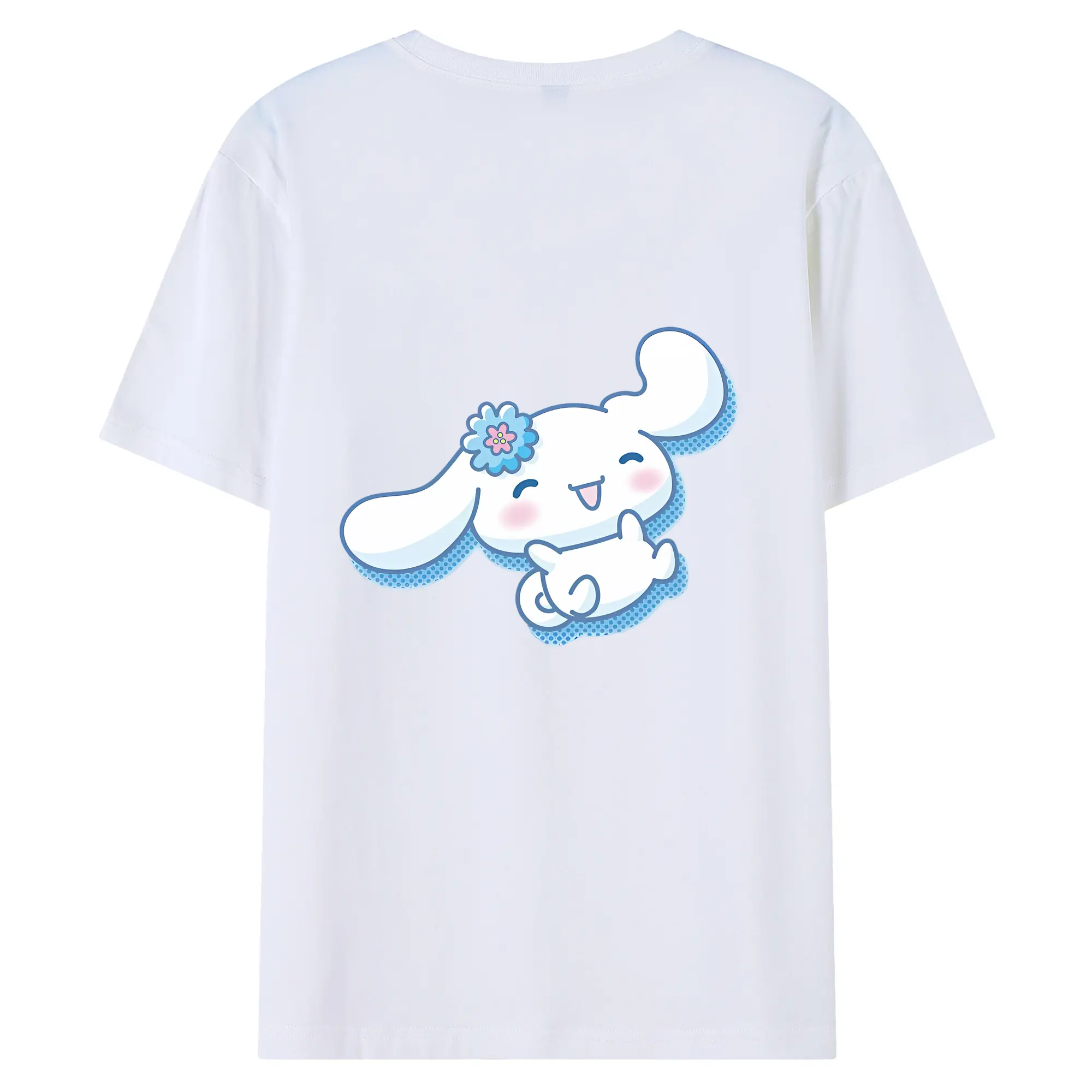 サンリオ グッズ,シナモロール - 綿100％ 半袖Tシャツ ・ バックプリント ・ 快適 通気性 ・ 日常使い 散歩 スポーツ用