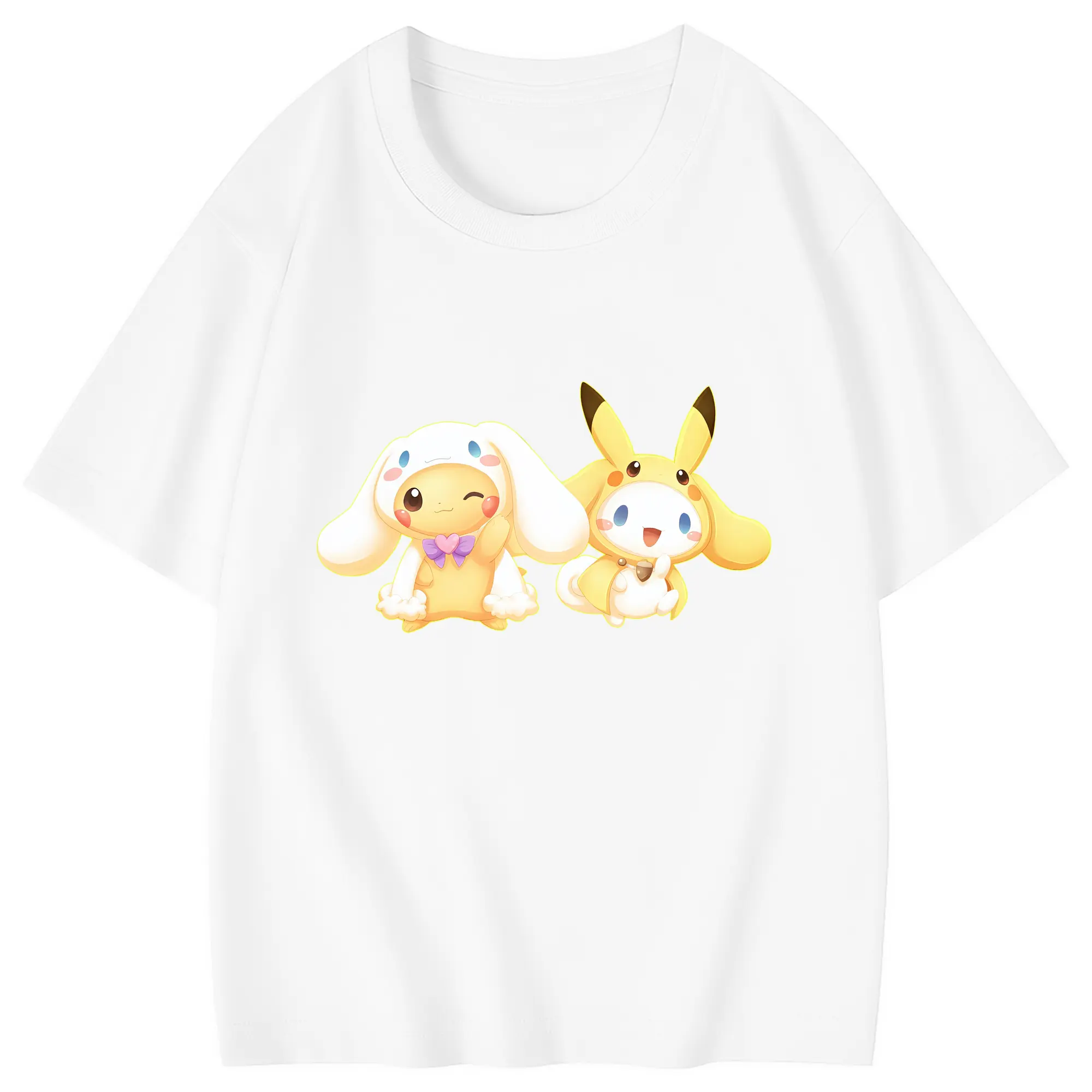 サンリオ グッズ,シナモロール - 綿100％ キッズTシャツ ・ フロントプリント ・ 快適 通気性 ・ スポーツ カジュアル 散歩用