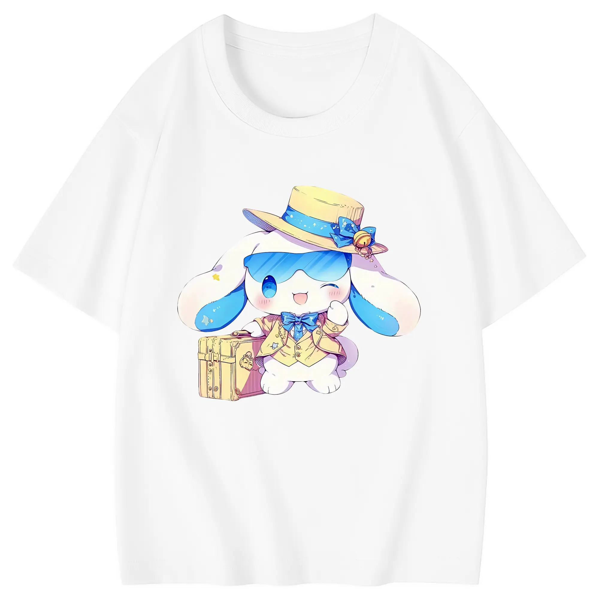 サンリオ グッズ,シナモロール - 綿100％ キッズTシャツ ・ フロントプリント ・ 快適 通気性 ・ スポーツ カジュアル 散歩用