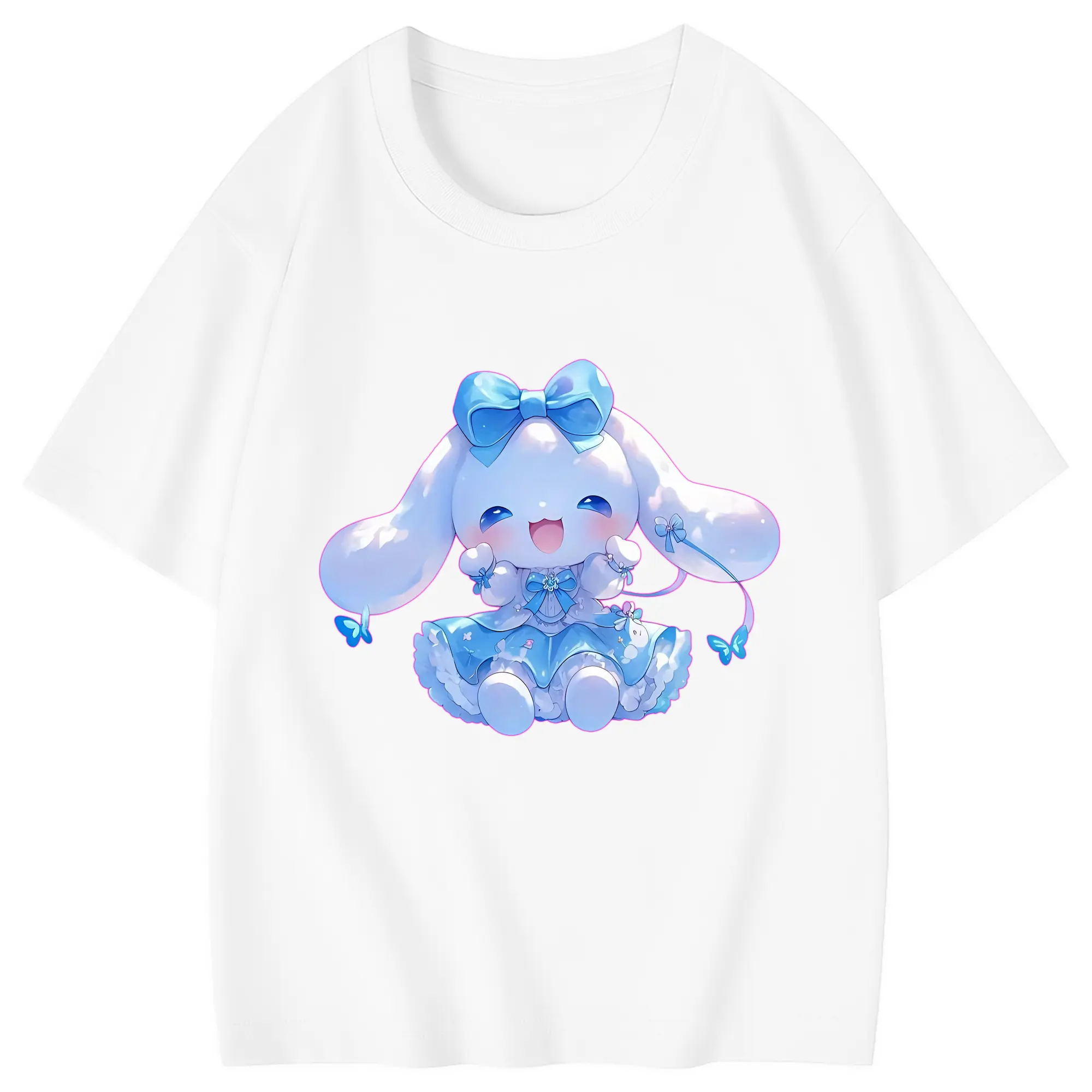 サンリオ グッズ,シナモロール - 綿100％ キッズTシャツ ・ フロントプリント ・ 快適 通気性 ・ スポーツ カジュアル 散歩用