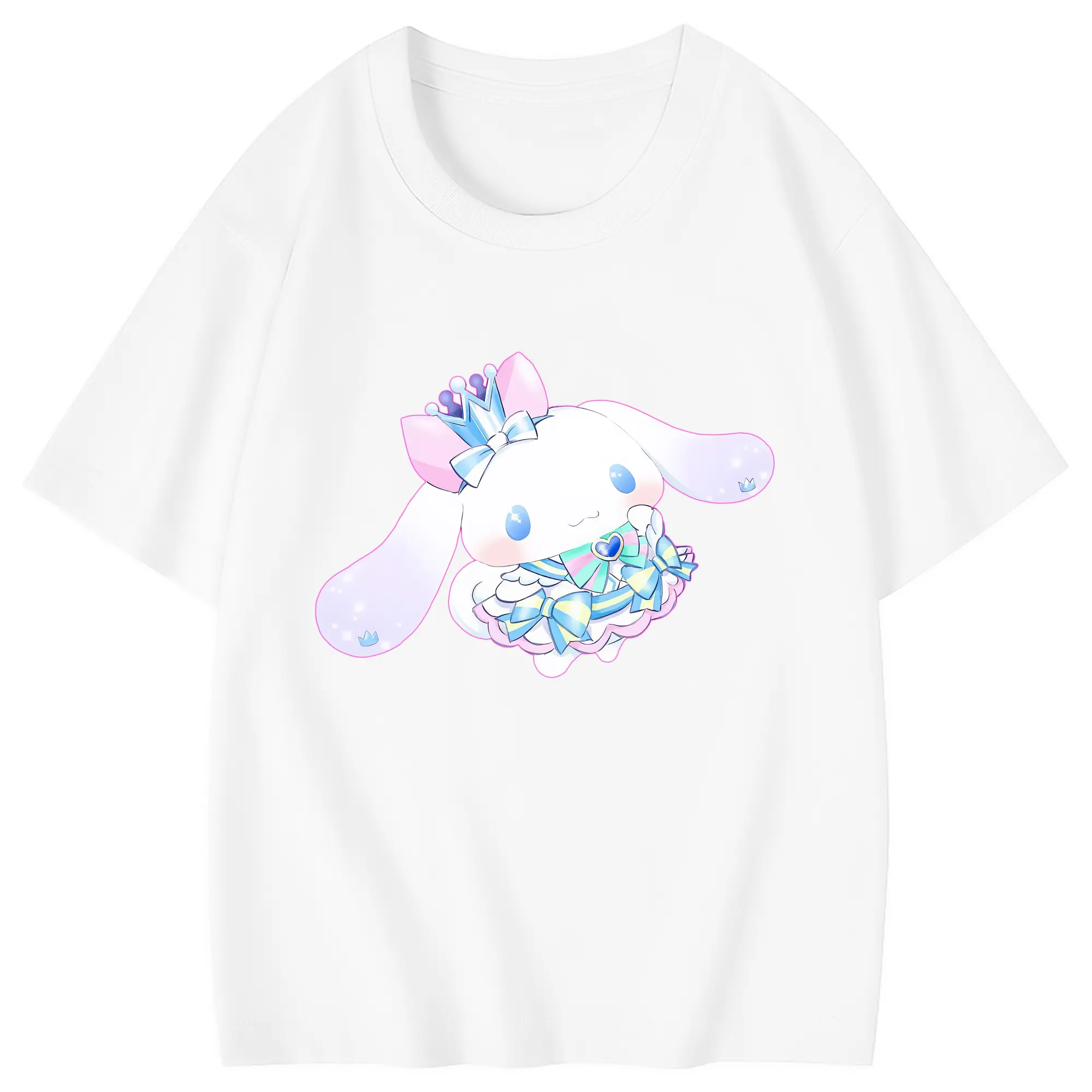 サンリオ グッズ,シナモロール - 綿100％ キッズTシャツ ・ フロントプリント ・ 快適 通気性 ・ スポーツ カジュアル 散歩用