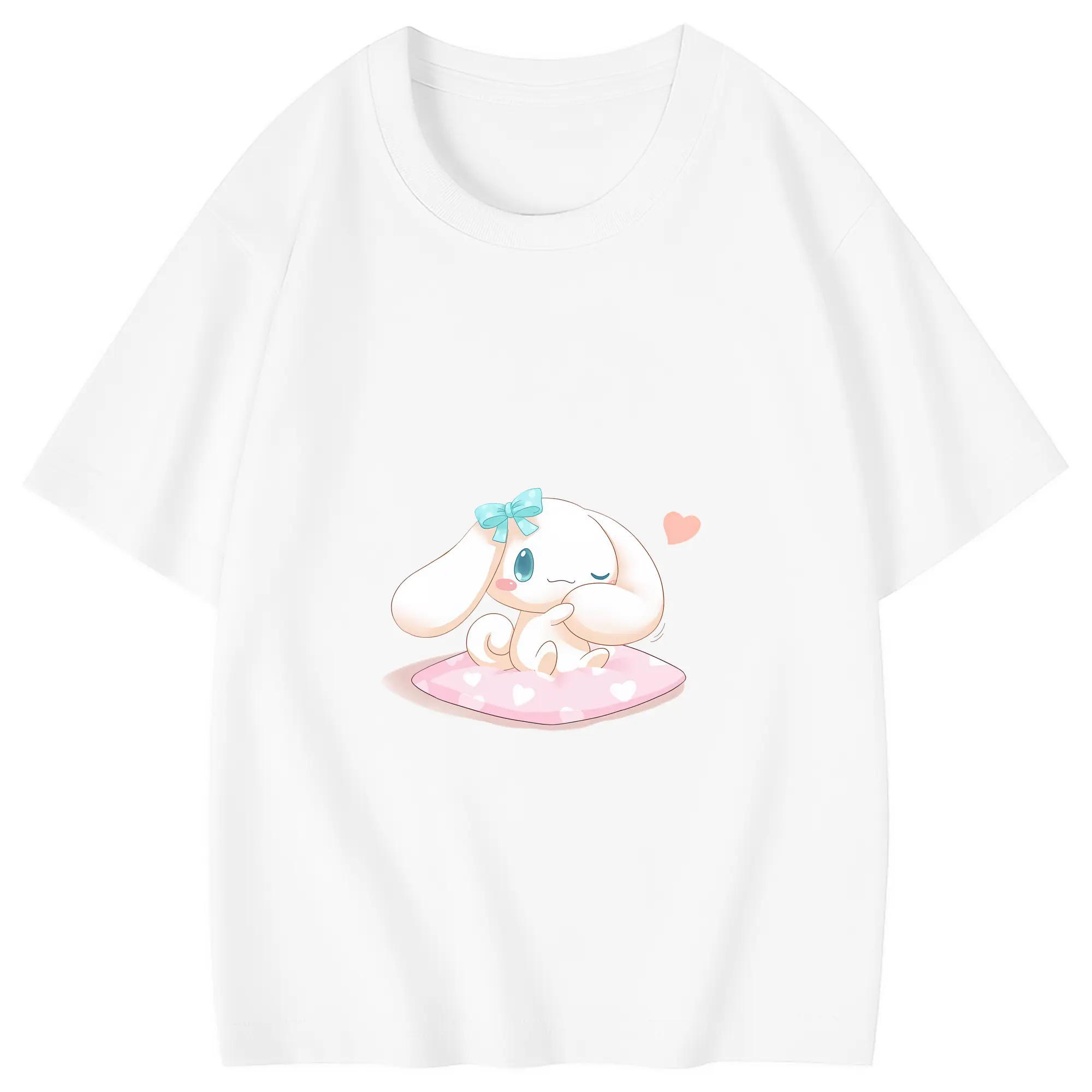 サンリオ グッズ,シナモロール - 綿100％ キッズTシャツ ・ フロントプリント ・ 快適 通気性 ・ スポーツ カジュアル 散歩用