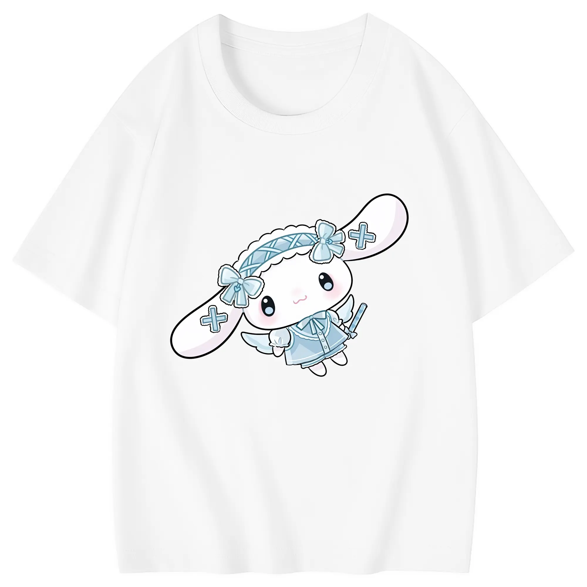 サンリオ グッズ,シナモロール - 綿100％ キッズTシャツ ・ フロントプリント ・ 快適 通気性 ・ スポーツ カジュアル 散歩用