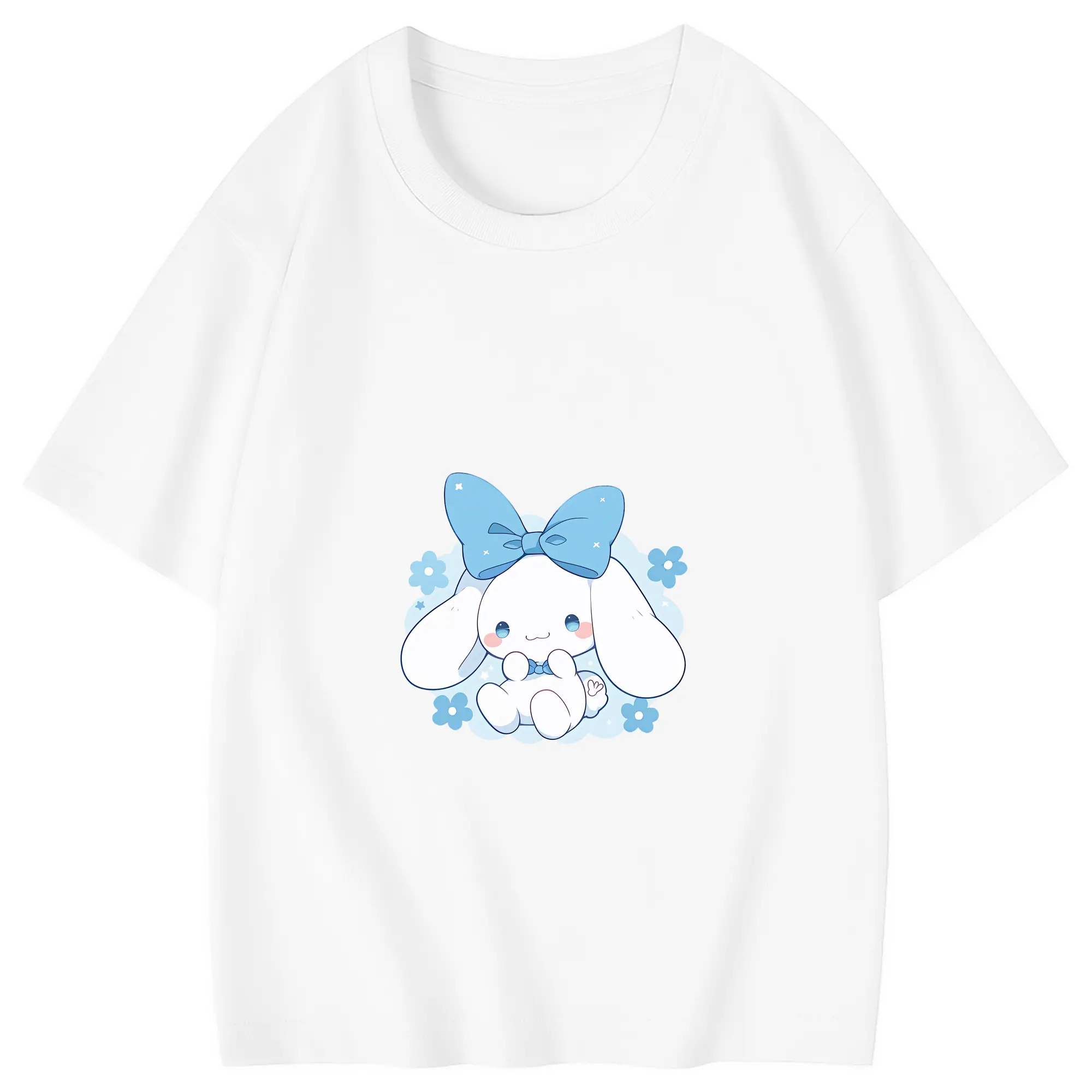 サンリオ グッズ,シナモロール - 綿100％ キッズTシャツ ・ フロントプリント ・ 快適 通気性 ・ スポーツ カジュアル 散歩用