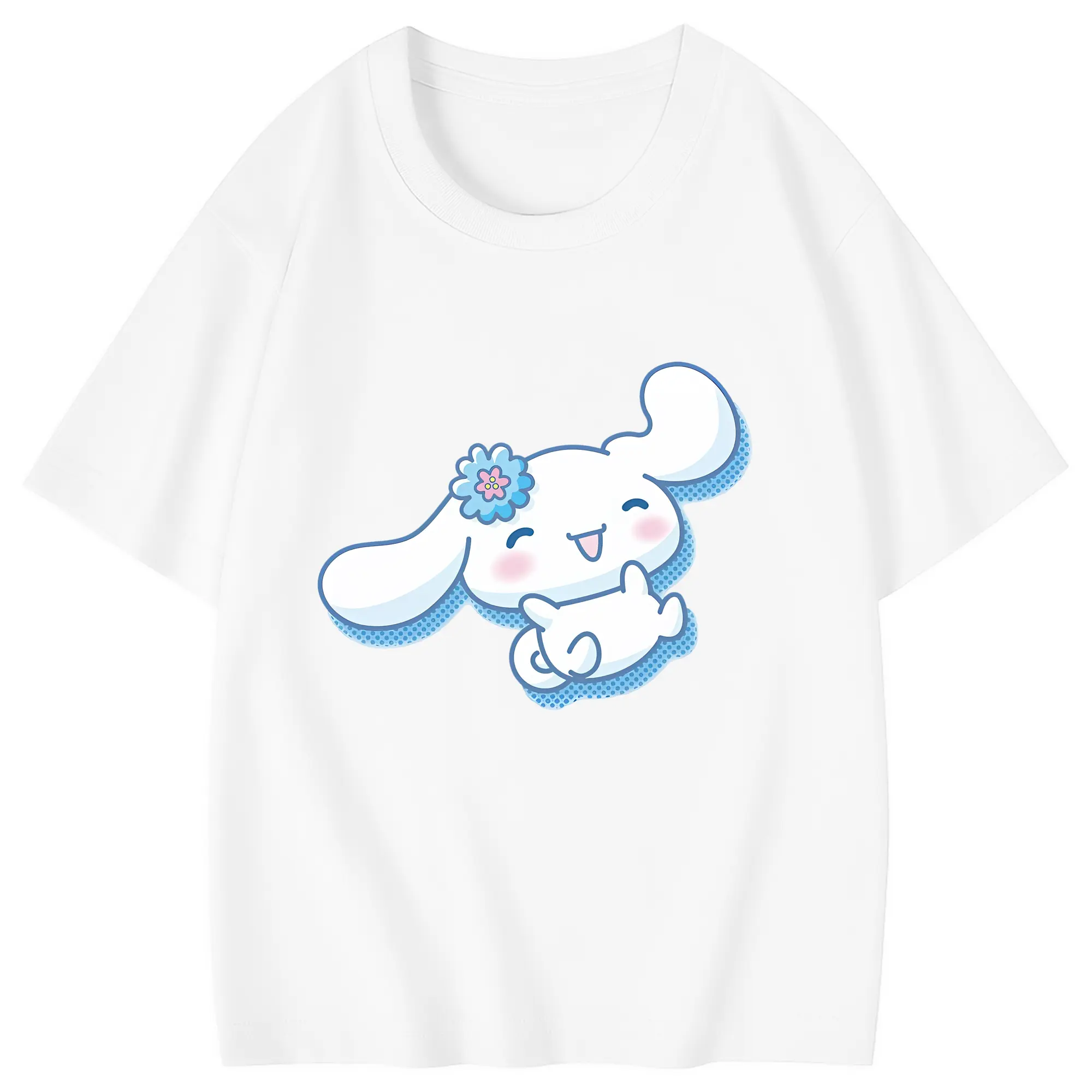 サンリオ グッズ,シナモロール - 綿100％ キッズTシャツ ・ フロントプリント ・ 快適 通気性 ・ スポーツ カジュアル 散歩用