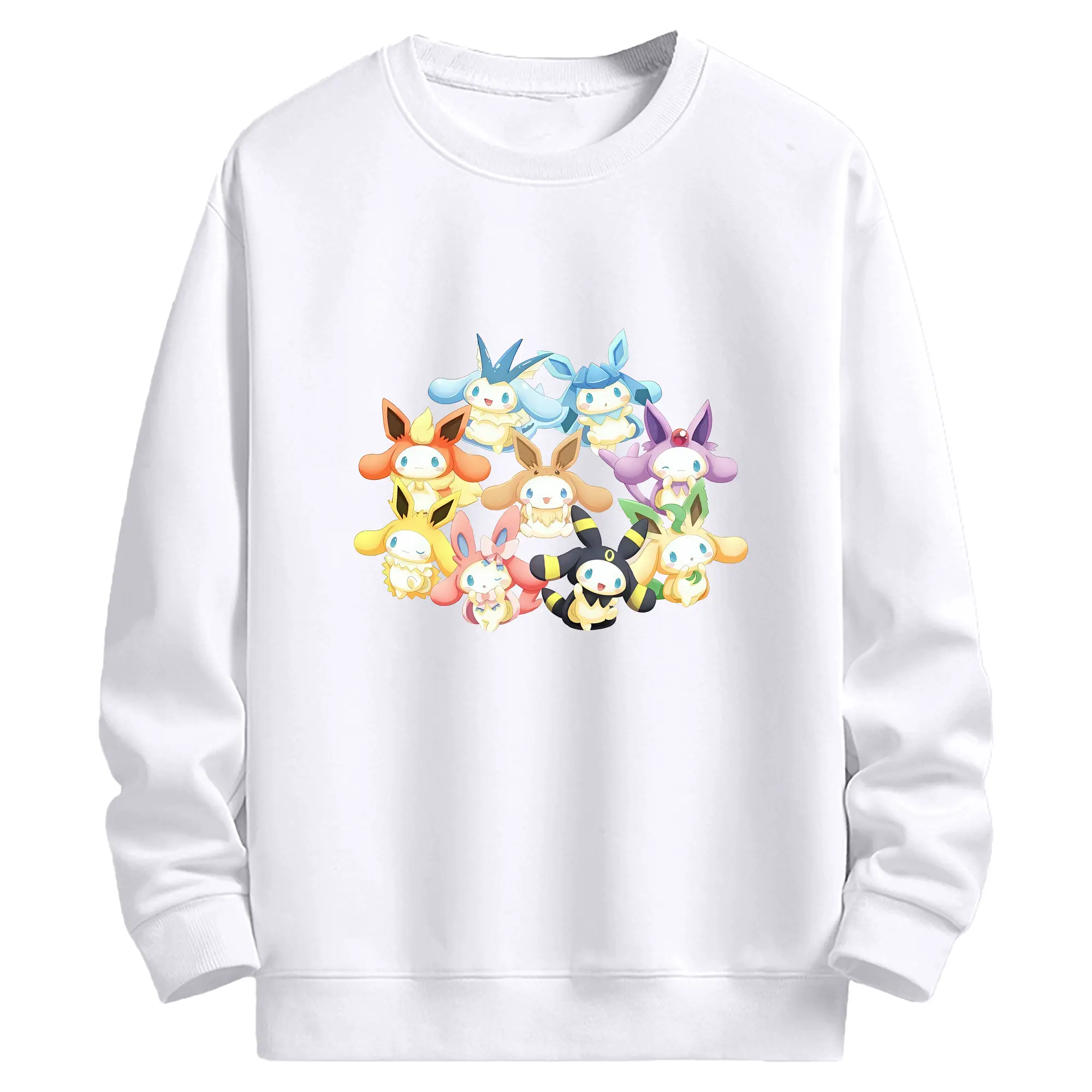 サンリオ グッズ,シナモロール - 高品質 クルーネック スウェット ・ コットン59％ ポリエステル41％ ・ ユニセックス 長袖 トレーナー ・ カジュアル デイリー スポーツ 散歩用