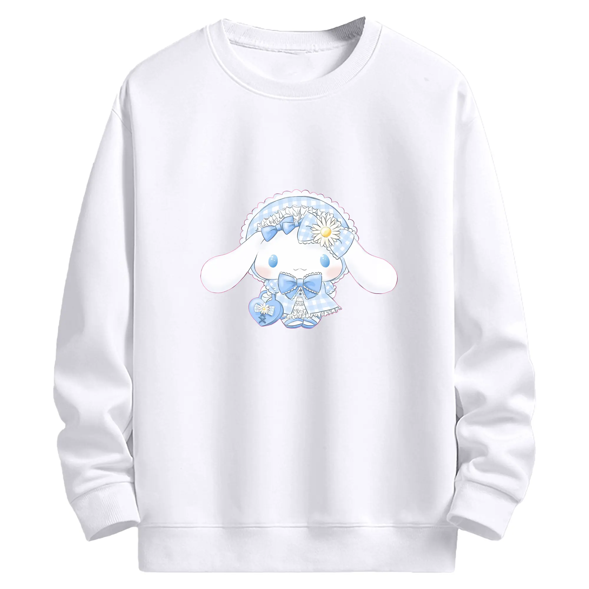 サンリオ グッズ,シナモロール - 高品質 クルーネック スウェット ・ コットン59％ ポリエステル41％ ・ ユニセックス 長袖 トレーナー ・ カジュアル デイリー スポーツ 散歩用