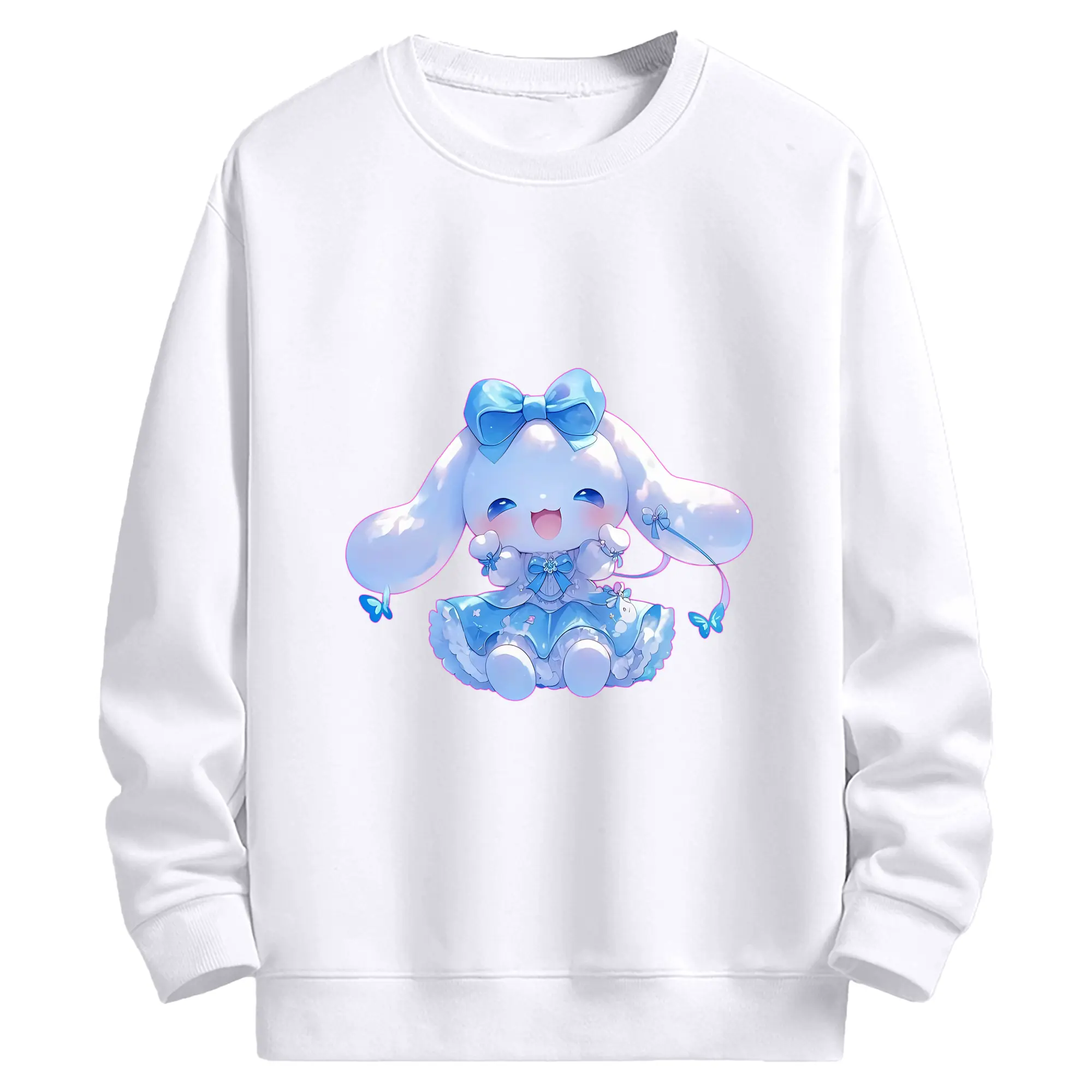 サンリオ グッズ,シナモロール - 高品質 クルーネック スウェット ・ コットン59％ ポリエステル41％ ・ ユニセックス 長袖 トレーナー ・ カジュアル デイリー スポーツ 散歩用