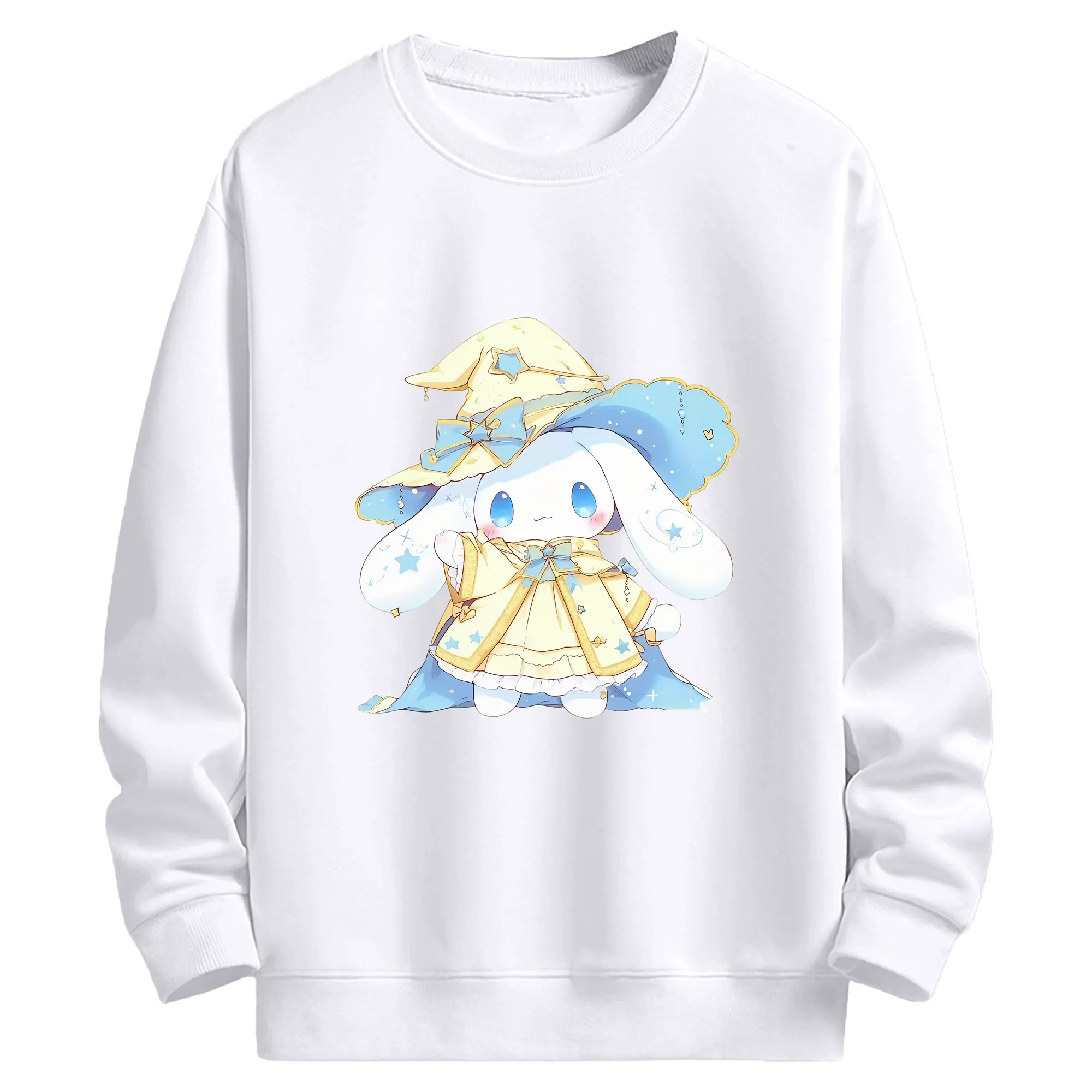 サンリオ グッズ,シナモロール - 高品質 クルーネック スウェット ・ コットン59％ ポリエステル41％ ・ ユニセックス 長袖 トレーナー ・ カジュアル デイリー スポーツ 散歩用