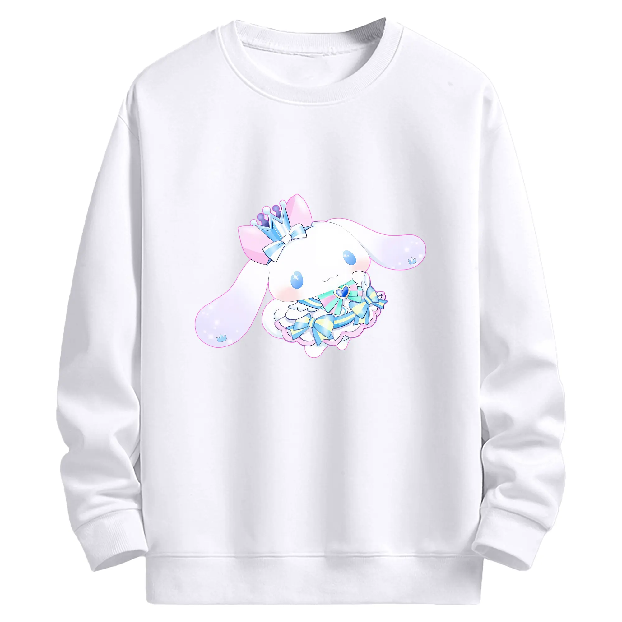 サンリオ グッズ,シナモロール - 高品質 クルーネック スウェット ・ コットン59％ ポリエステル41％ ・ ユニセックス 長袖 トレーナー ・ カジュアル デイリー スポーツ 散歩用