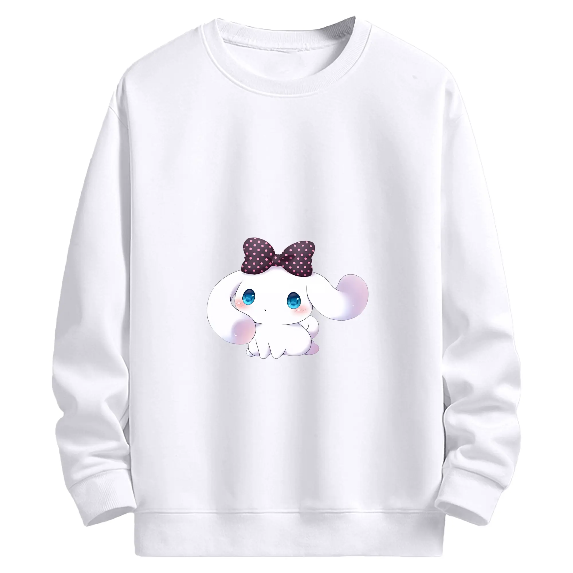 サンリオ グッズ,シナモロール - 高品質 クルーネック スウェット ・ コットン59％ ポリエステル41％ ・ ユニセックス 長袖 トレーナー ・ カジュアル デイリー スポーツ 散歩用