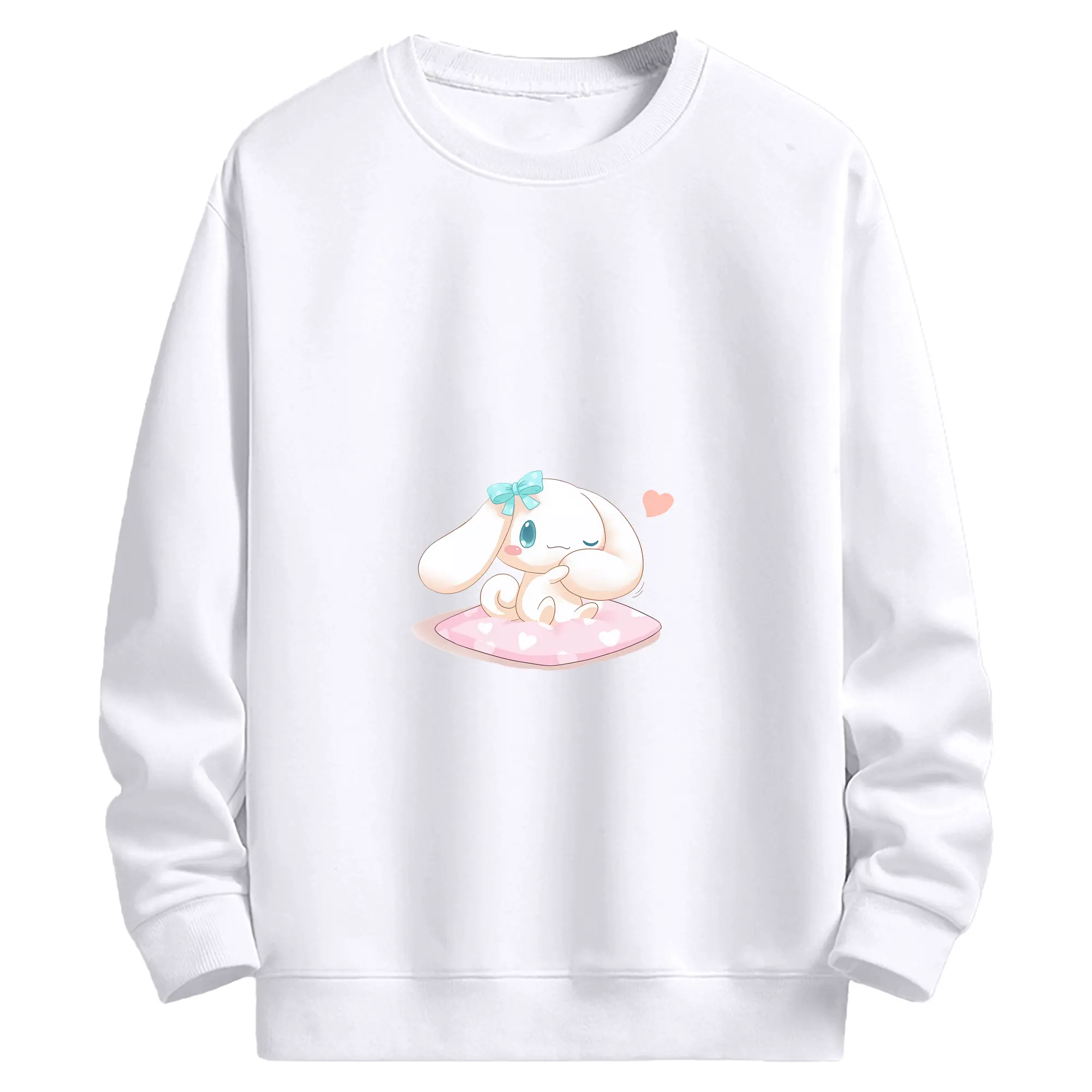 サンリオ グッズ,シナモロール - 高品質 クルーネック スウェット ・ コットン59％ ポリエステル41％ ・ ユニセックス 長袖 トレーナー ・ カジュアル デイリー スポーツ 散歩用