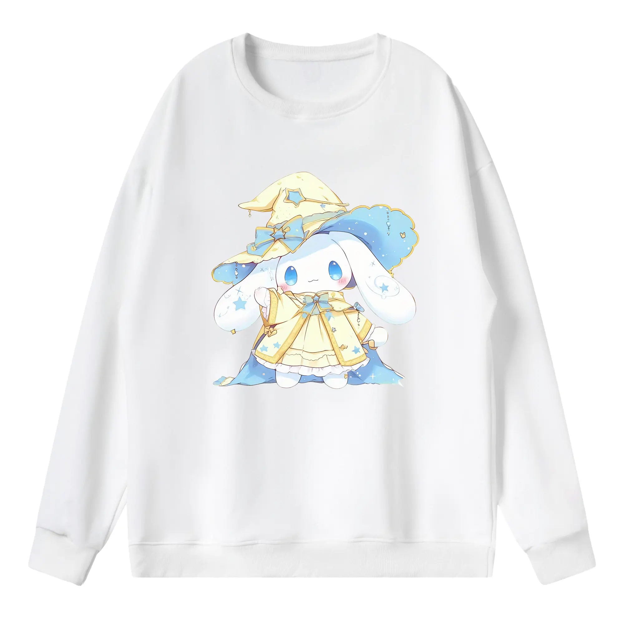 サンリオ グッズ,シナモロール - 薄手 クルーネック スウェット 裏毛260g · ポリエステル 春秋向け カジュアル 男女兼用 · トレーナー デイリー スポーツ 散歩に最適