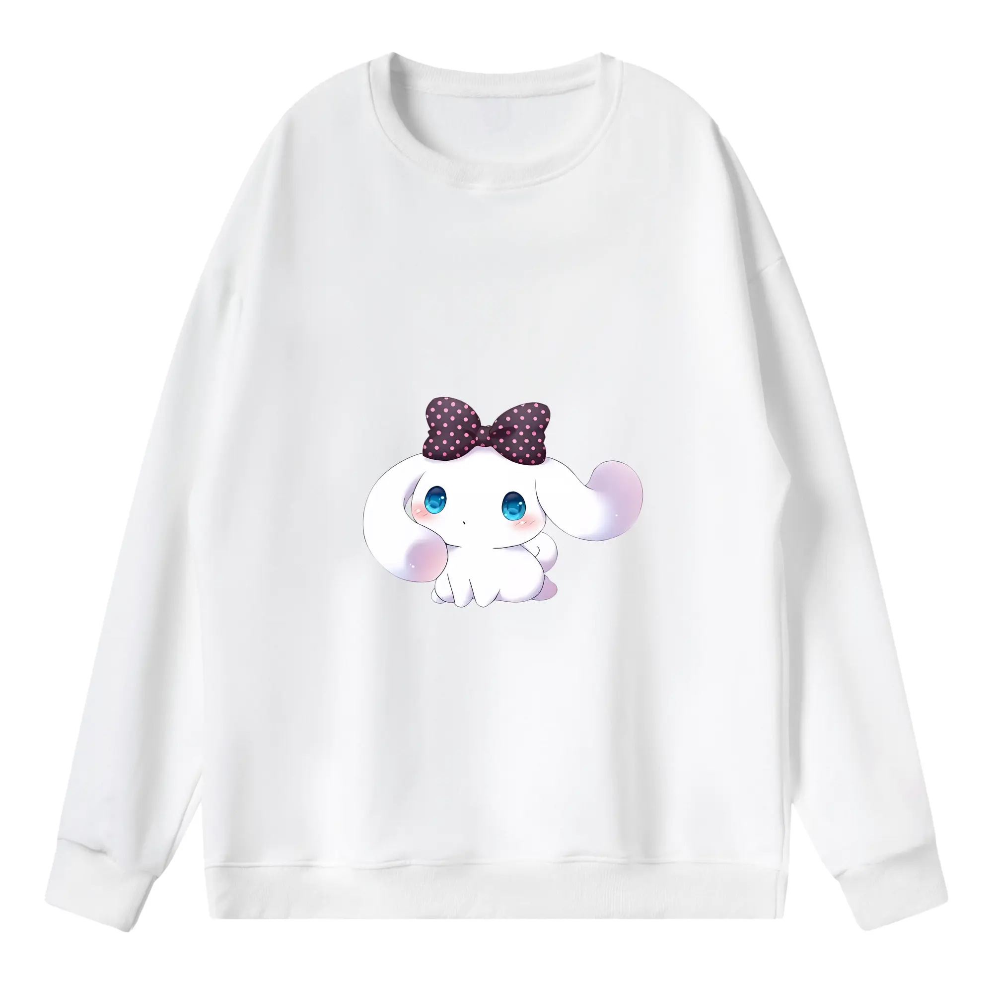 サンリオ グッズ,シナモロール - 薄手 クルーネック スウェット 裏毛260g · ポリエステル 春秋向け カジュアル 男女兼用 · トレーナー デイリー スポーツ 散歩に最適