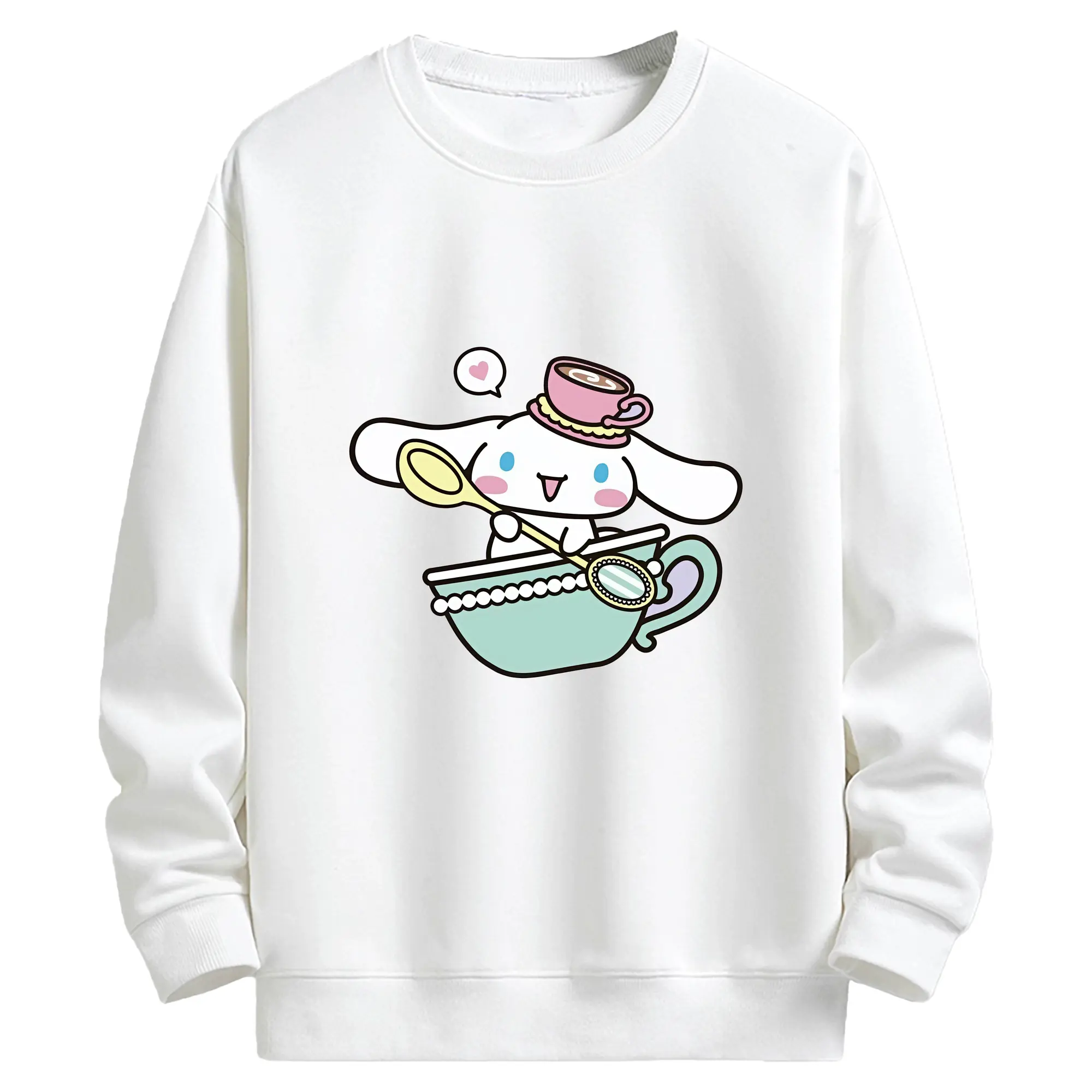 サンリオ グッズ,シナモロール - キッズ クルーネックスウェットシャツ ・ フロントプリント ・ 綿80％ ポリエステル20％ ・ 快適 通学 スポーツ 日常使い お散歩用