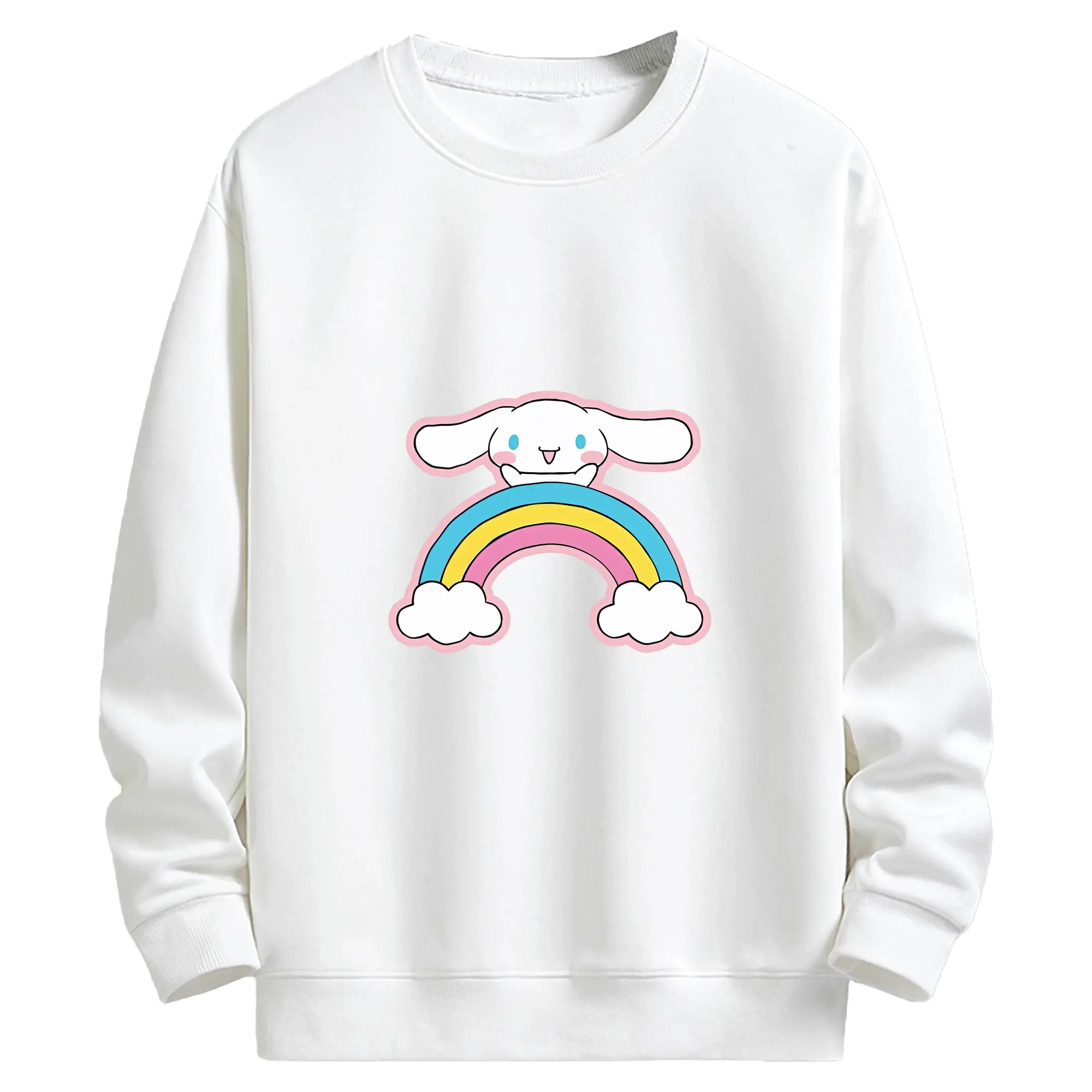 サンリオ グッズ,シナモロール - キッズ クルーネックスウェットシャツ ・ フロントプリント ・ 綿80％ ポリエステル20％ ・ 快適 通学 スポーツ 日常使い お散歩用