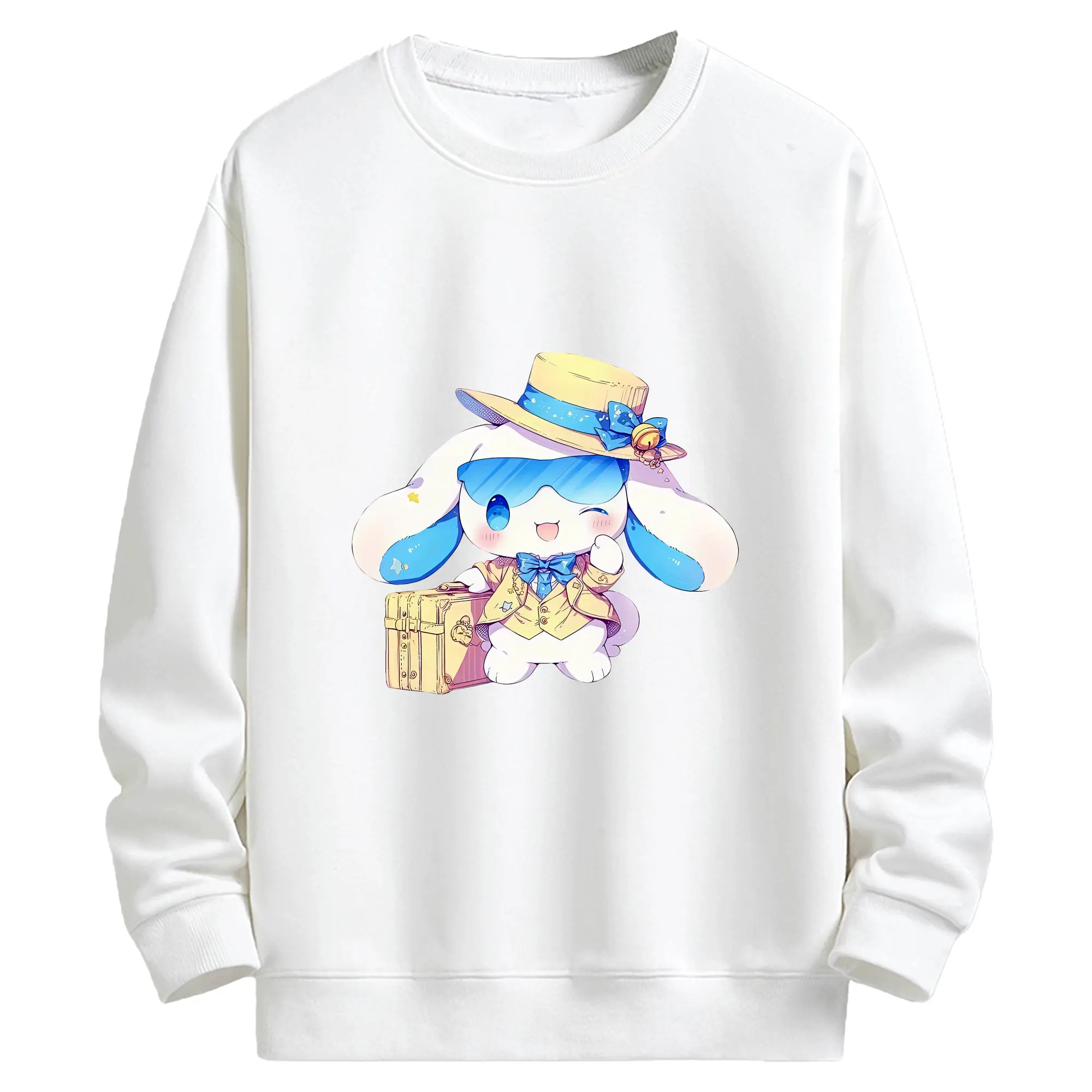 サンリオ グッズ,シナモロール - キッズ クルーネックスウェットシャツ ・ フロントプリント ・ 綿80％ ポリエステル20％ ・ 快適 通学 スポーツ 日常使い お散歩用