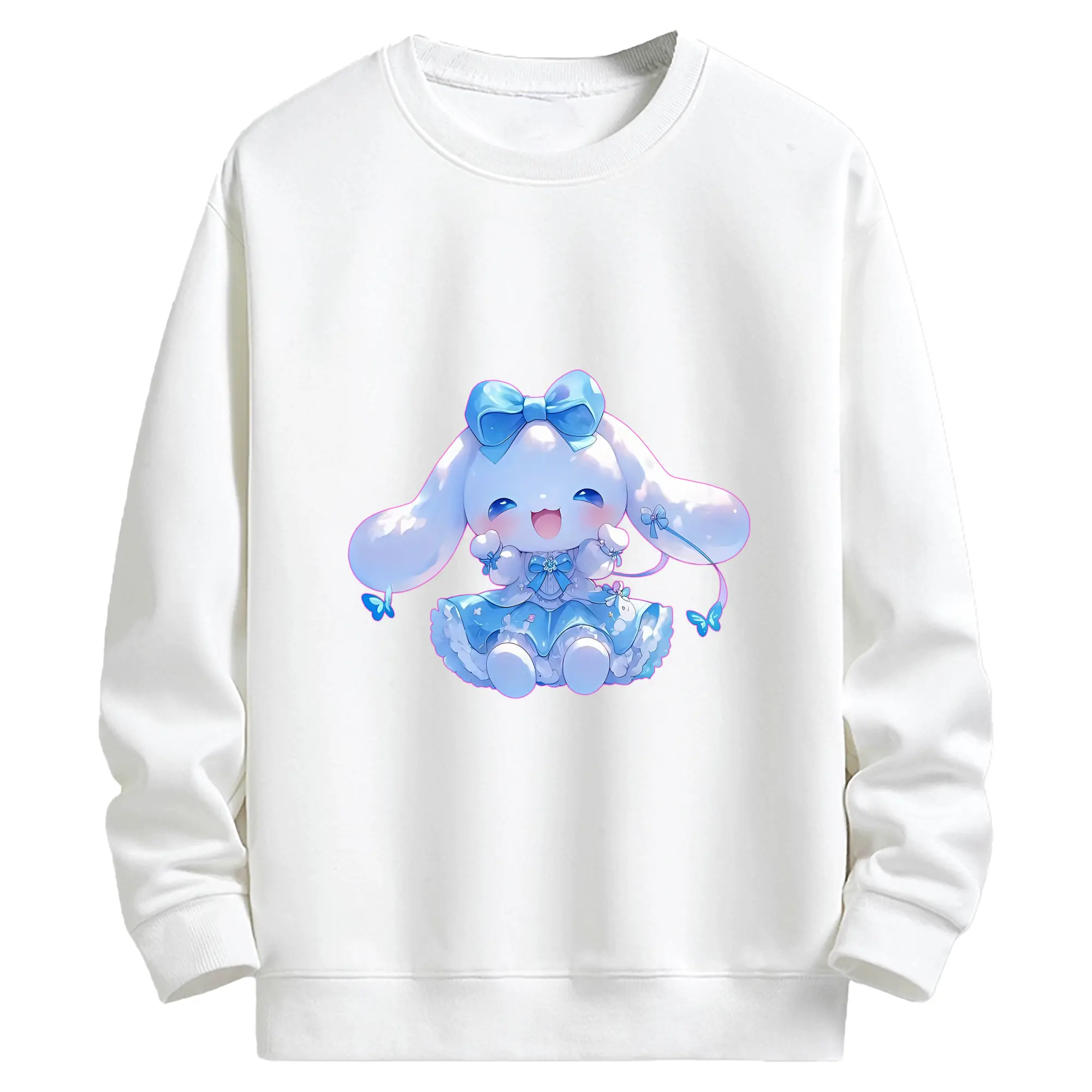 サンリオ グッズ,シナモロール - キッズ クルーネックスウェットシャツ ・ フロントプリント ・ 綿80％ ポリエステル20％ ・ 快適 通学 スポーツ 日常使い お散歩用