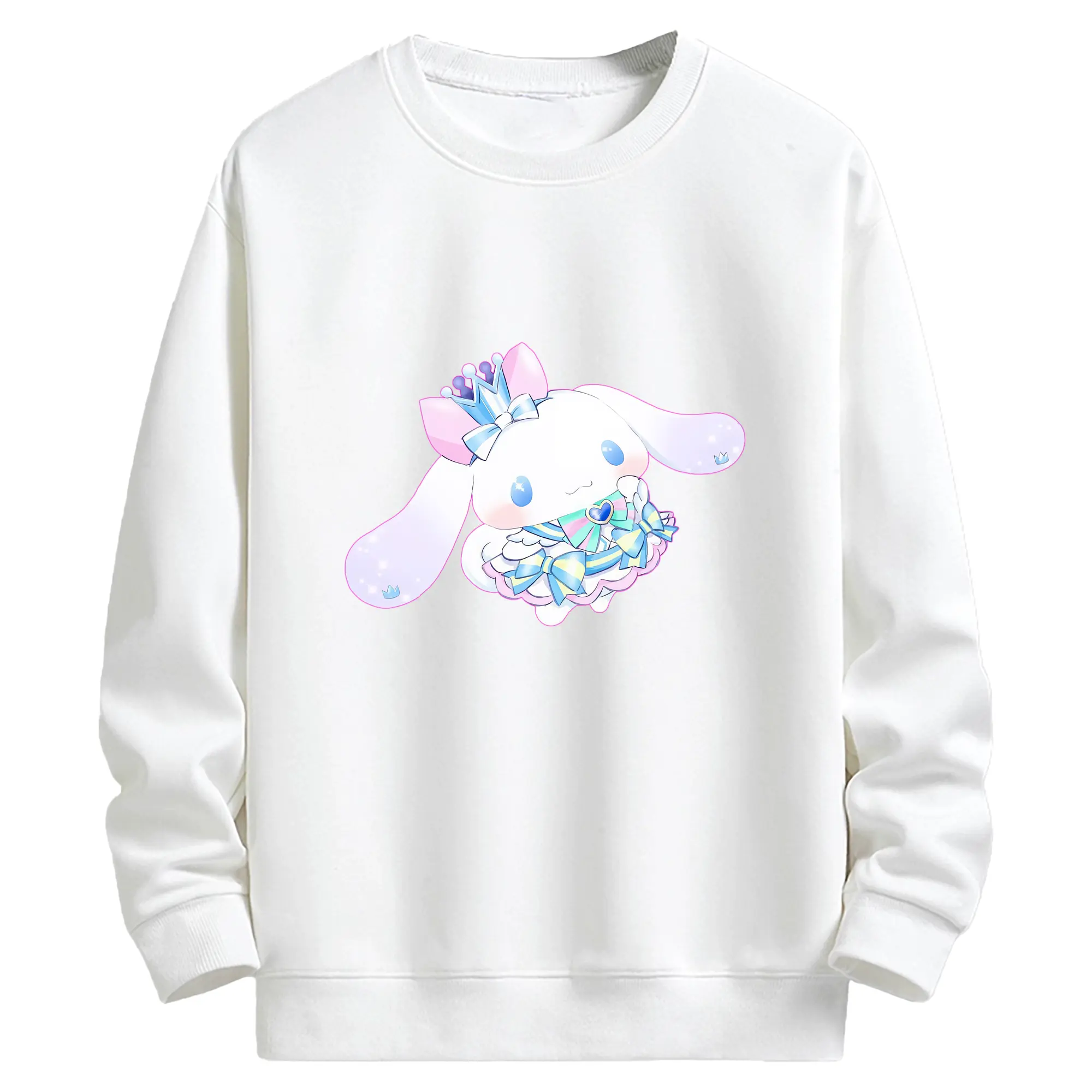 サンリオ グッズ,シナモロール - キッズ クルーネックスウェットシャツ ・ フロントプリント ・ 綿80％ ポリエステル20％ ・ 快適 通学 スポーツ 日常使い お散歩用