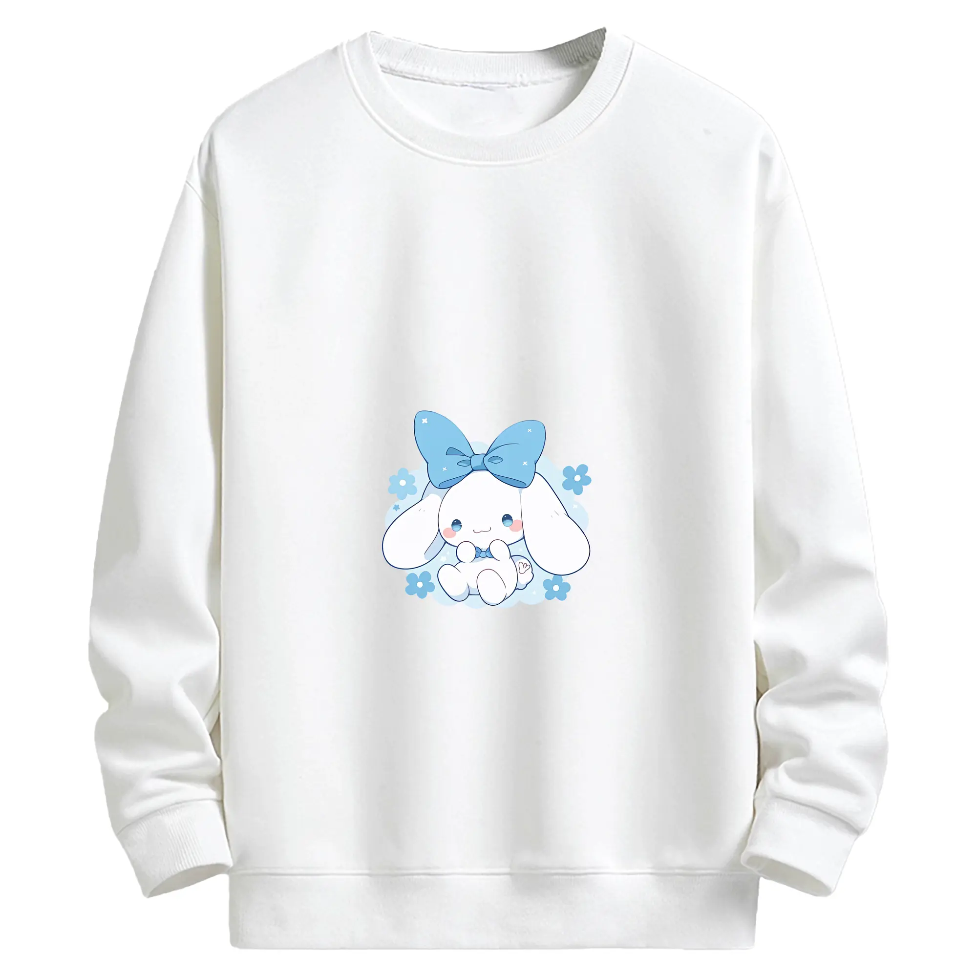 サンリオ グッズ,シナモロール - キッズ クルーネックスウェットシャツ ・ フロントプリント ・ 綿80％ ポリエステル20％ ・ 快適 通学 スポーツ 日常使い お散歩用