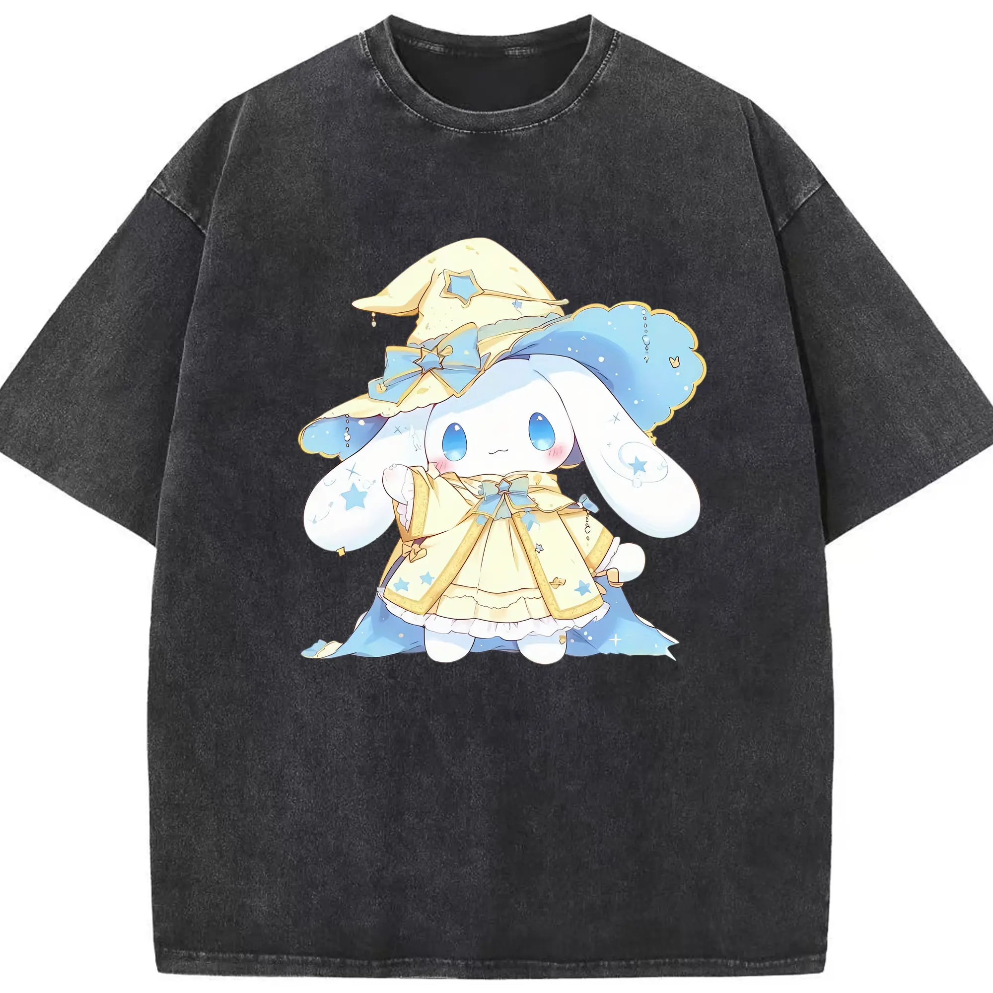 サンリオ グッズ,シナモロール - 綿100％ ヴィンテージ風 半袖Tシャツ ・ フロントプリント ・ 柔らか肌触り ・ 通気性 快適 ・ スポーツ カジュアル 外出用