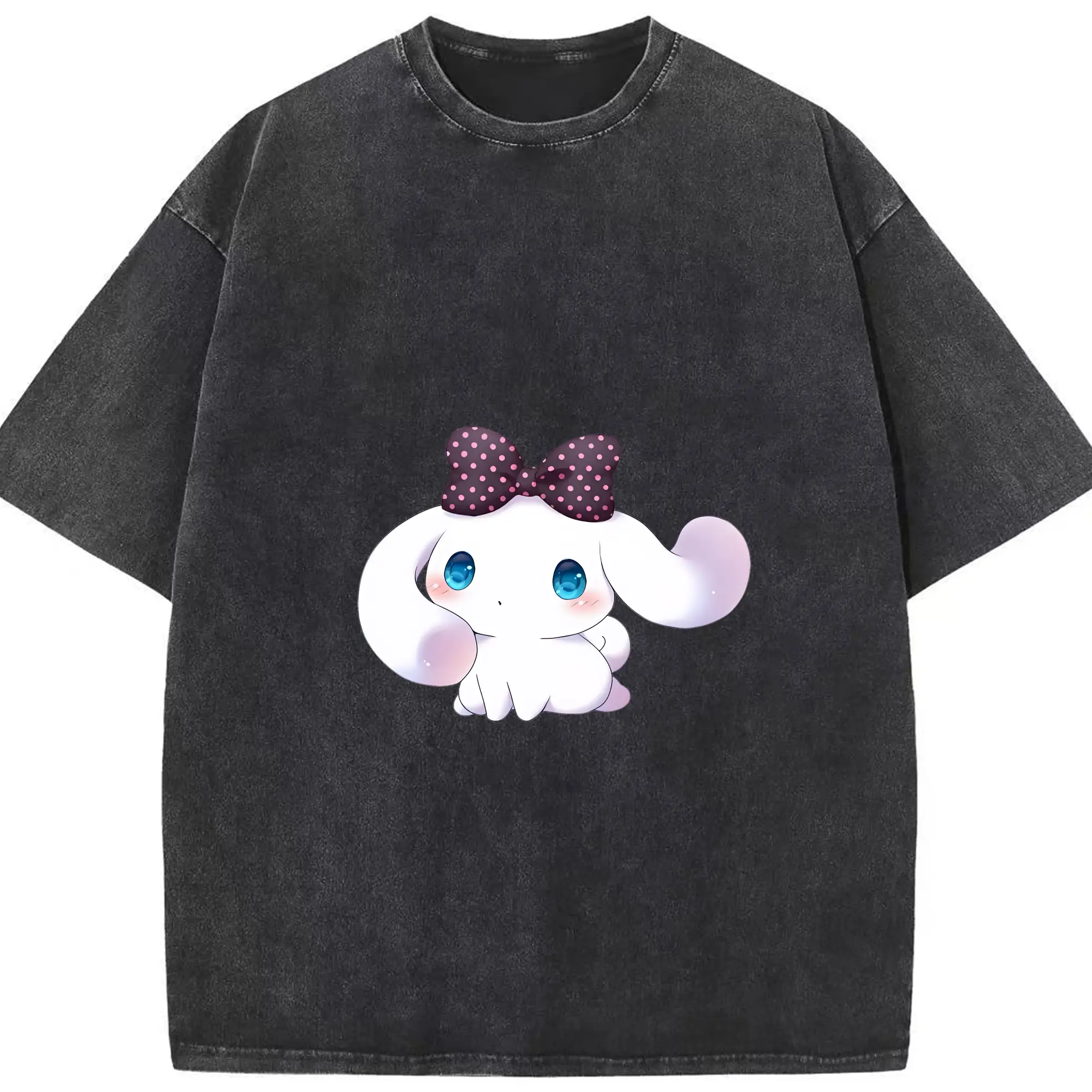 サンリオ グッズ,シナモロール - 綿100％ ヴィンテージ風 半袖Tシャツ ・ フロントプリント ・ 柔らか肌触り ・ 通気性 快適 ・ スポーツ カジュアル 外出用