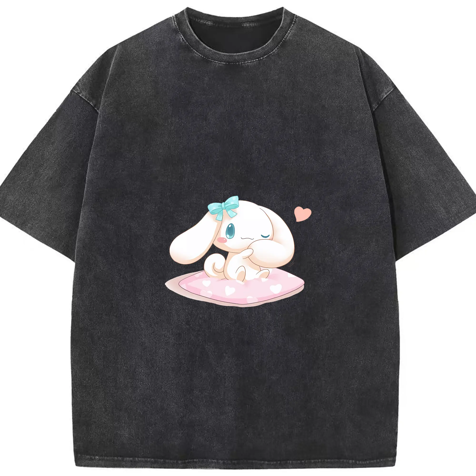 サンリオ グッズ,シナモロール - 綿100％ ヴィンテージ風 半袖Tシャツ ・ フロントプリント ・ 柔らか肌触り ・ 通気性 快適 ・ スポーツ カジュアル 外出用