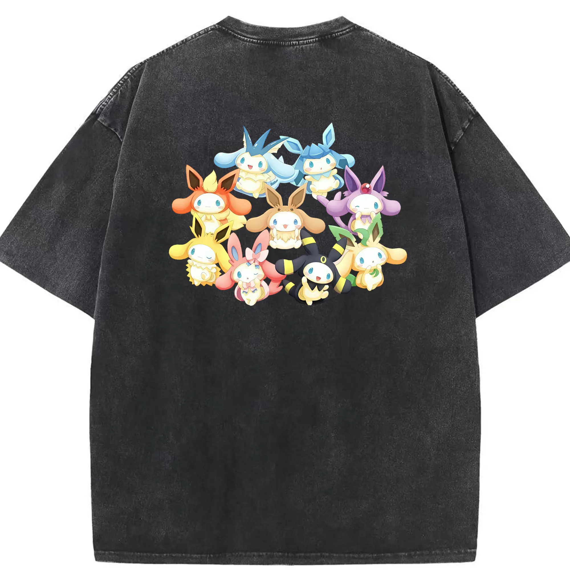 サンリオ グッズ,シナモロール - 綿100％ ヴィンテージ風 半袖Tシャツ ・ 背面プリント ・ 柔らか肌触り ・ 通気性 快適 ・ スポーツ カジュアル 外出用