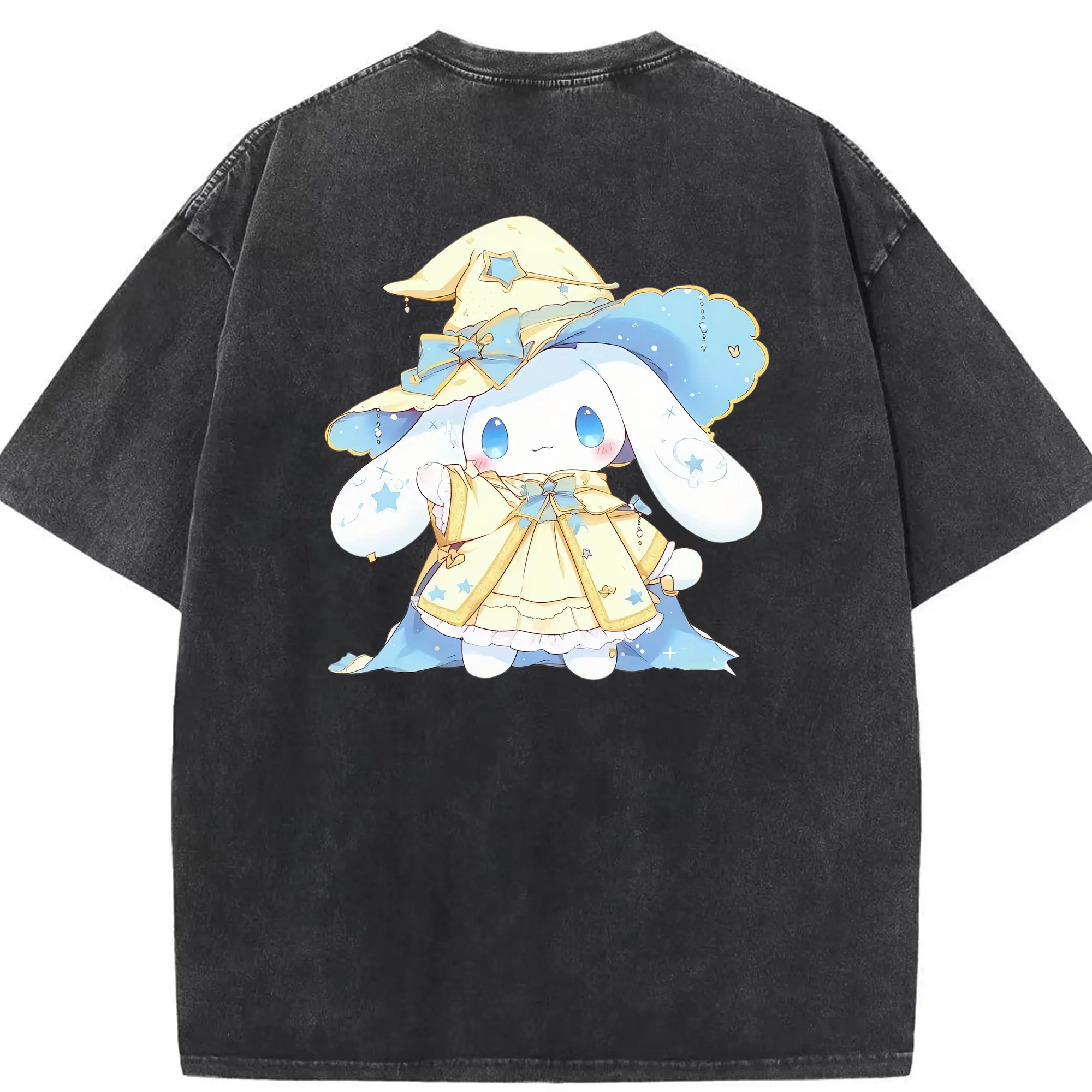 サンリオ グッズ,シナモロール - 綿100％ ヴィンテージ風 半袖Tシャツ ・ 背面プリント ・ 柔らか肌触り ・ 通気性 快適 ・ スポーツ カジュアル 外出用