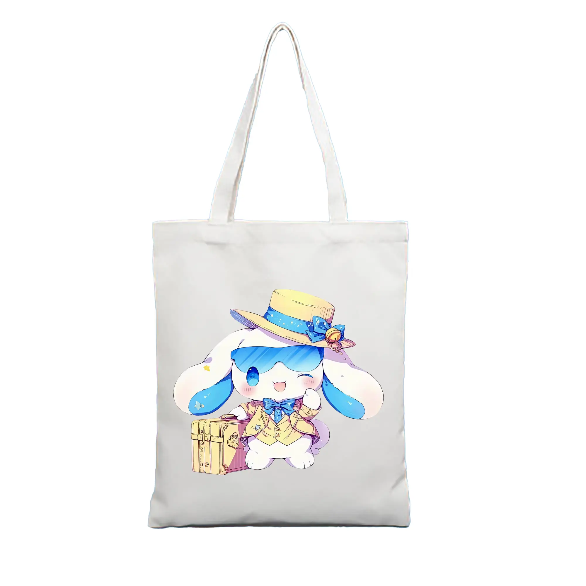 サンリオ グッズ,シナモロール - 縦型キャンバス手提げバッグ（トートバッグ） ・ キャンバス素材 ・ ショッピング用 ・ 軽量 丈夫 お手入れ簡単