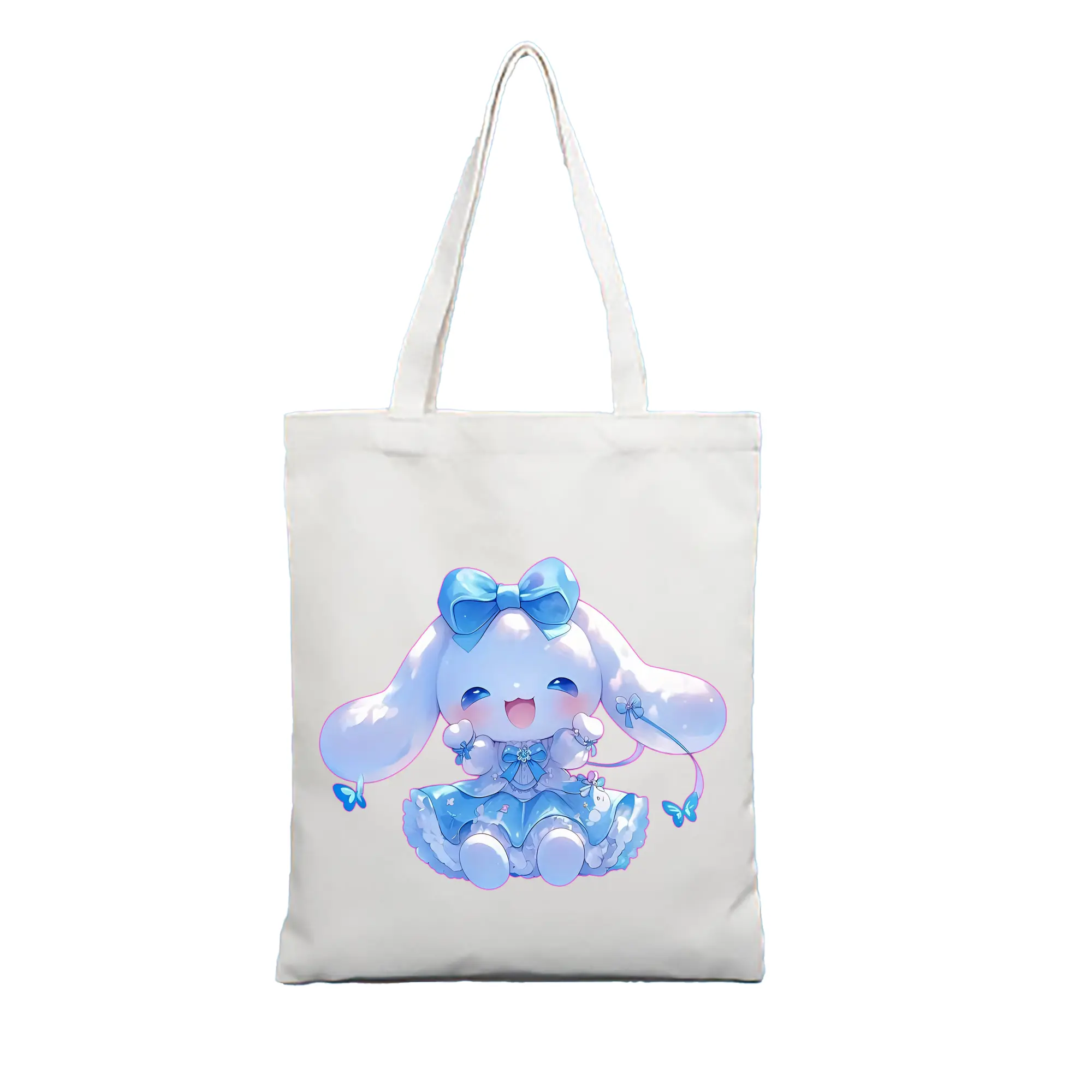 サンリオ グッズ,シナモロール - 縦型キャンバス手提げバッグ（トートバッグ） ・ キャンバス素材 ・ ショッピング用 ・ 軽量 丈夫 お手入れ簡単