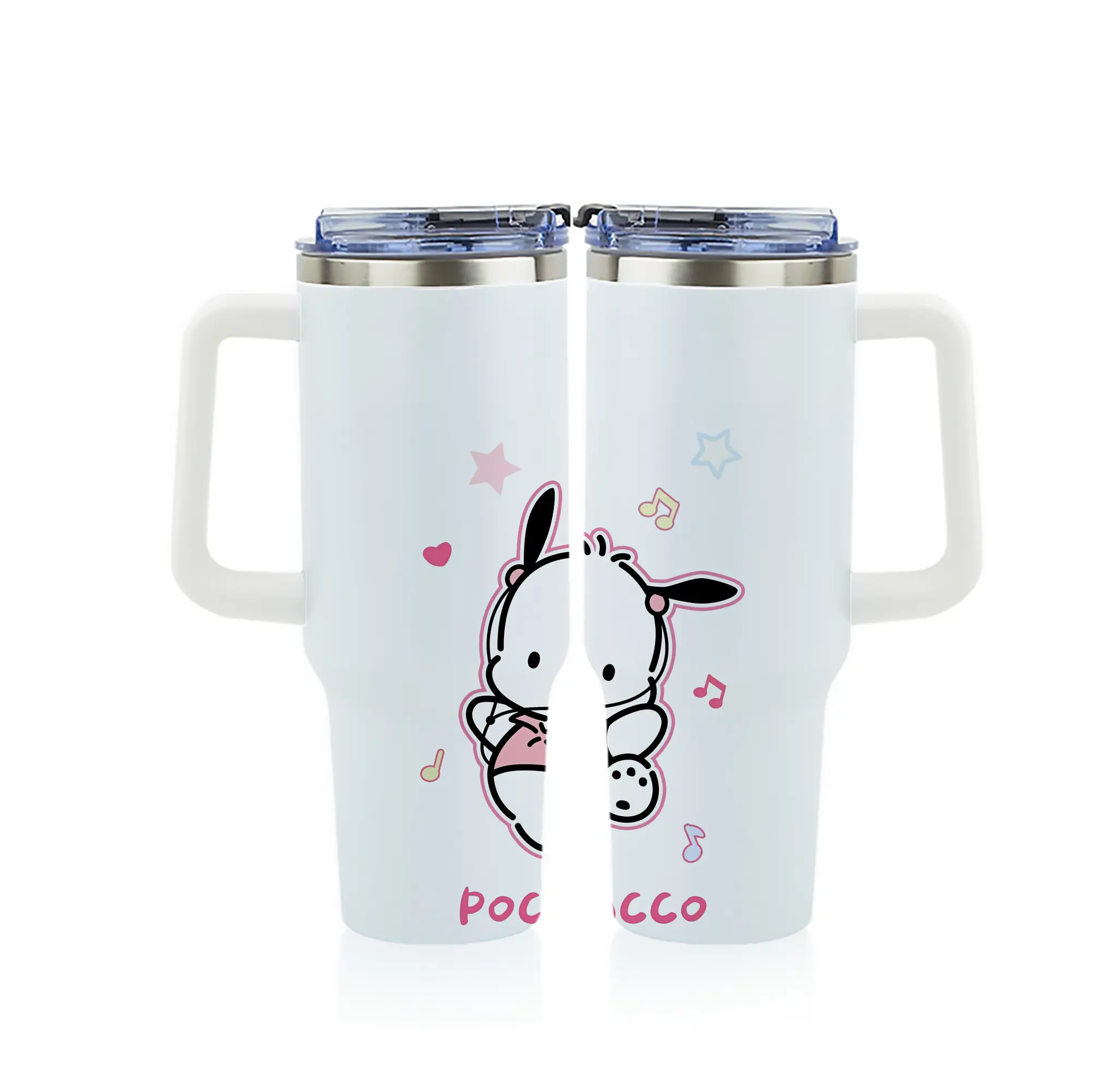 サンリオ グッズ,ポチャッコ - 1200mL フルプリント車用タンブラー ・ 304ステンレス 内側 ・ 201ステンレス 外側 ・ 保温 保冷 ・ 通勤 ドライブ アウトドア用