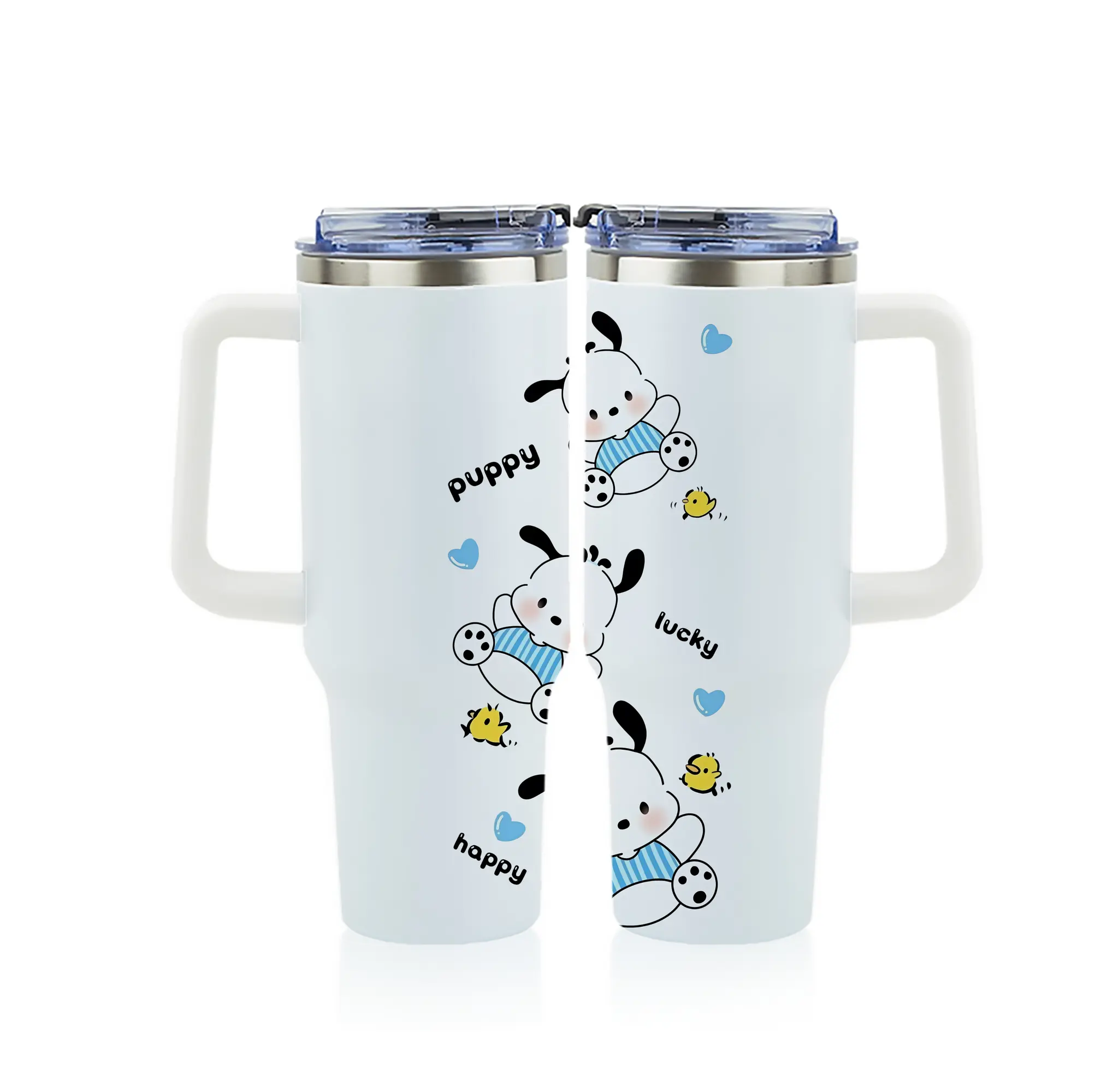 サンリオ グッズ,ポチャッコ - 1200mL フルプリント車用タンブラー ・ 304ステンレス 内側 ・ 201ステンレス 外側 ・ 保温 保冷 ・ 通勤 ドライブ アウトドア用