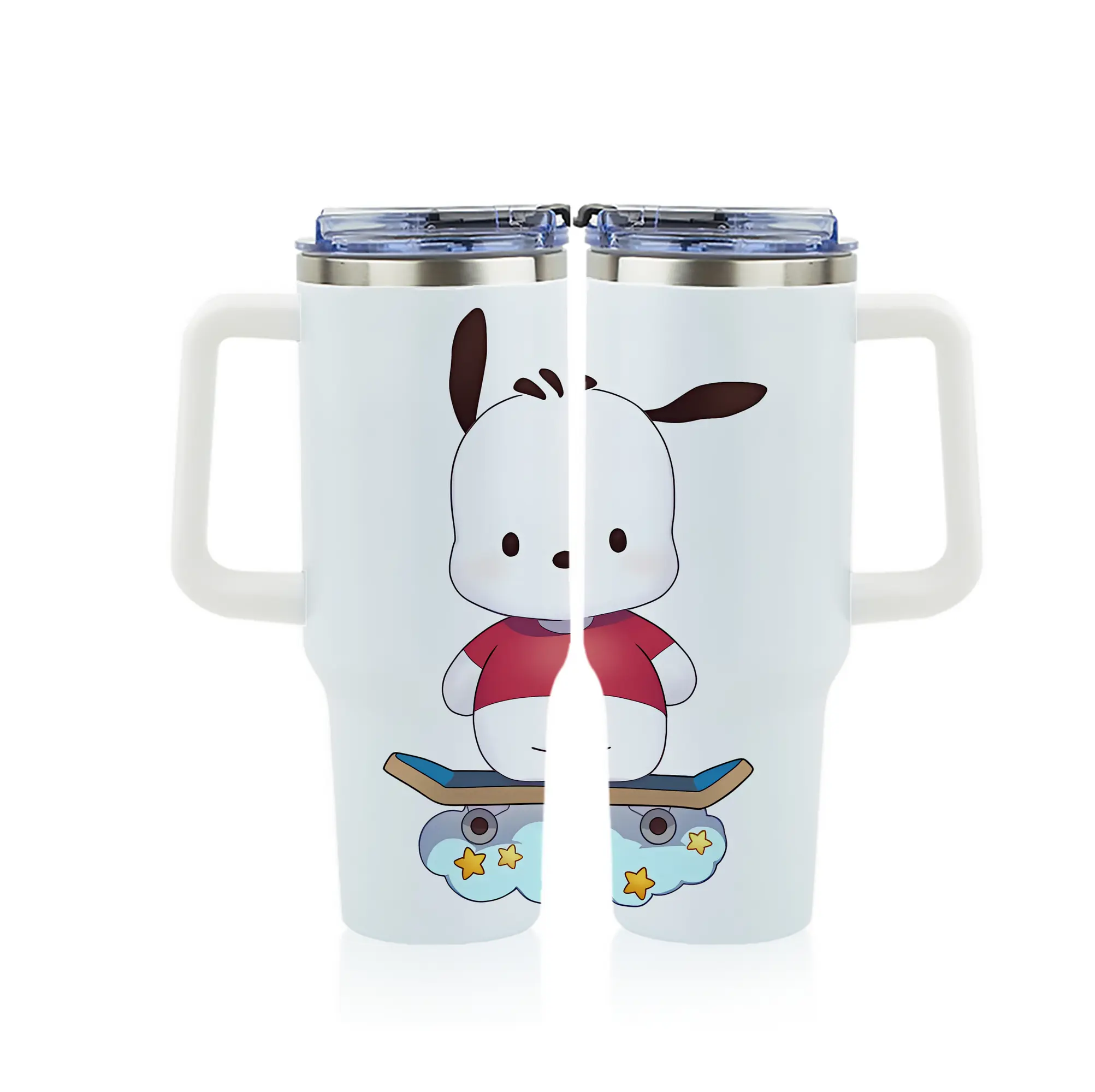 サンリオ グッズ,ポチャッコ - 1200mL フルプリント車用タンブラー ・ 304ステンレス 内側 ・ 201ステンレス 外側 ・ 保温 保冷 ・ 通勤 ドライブ アウトドア用