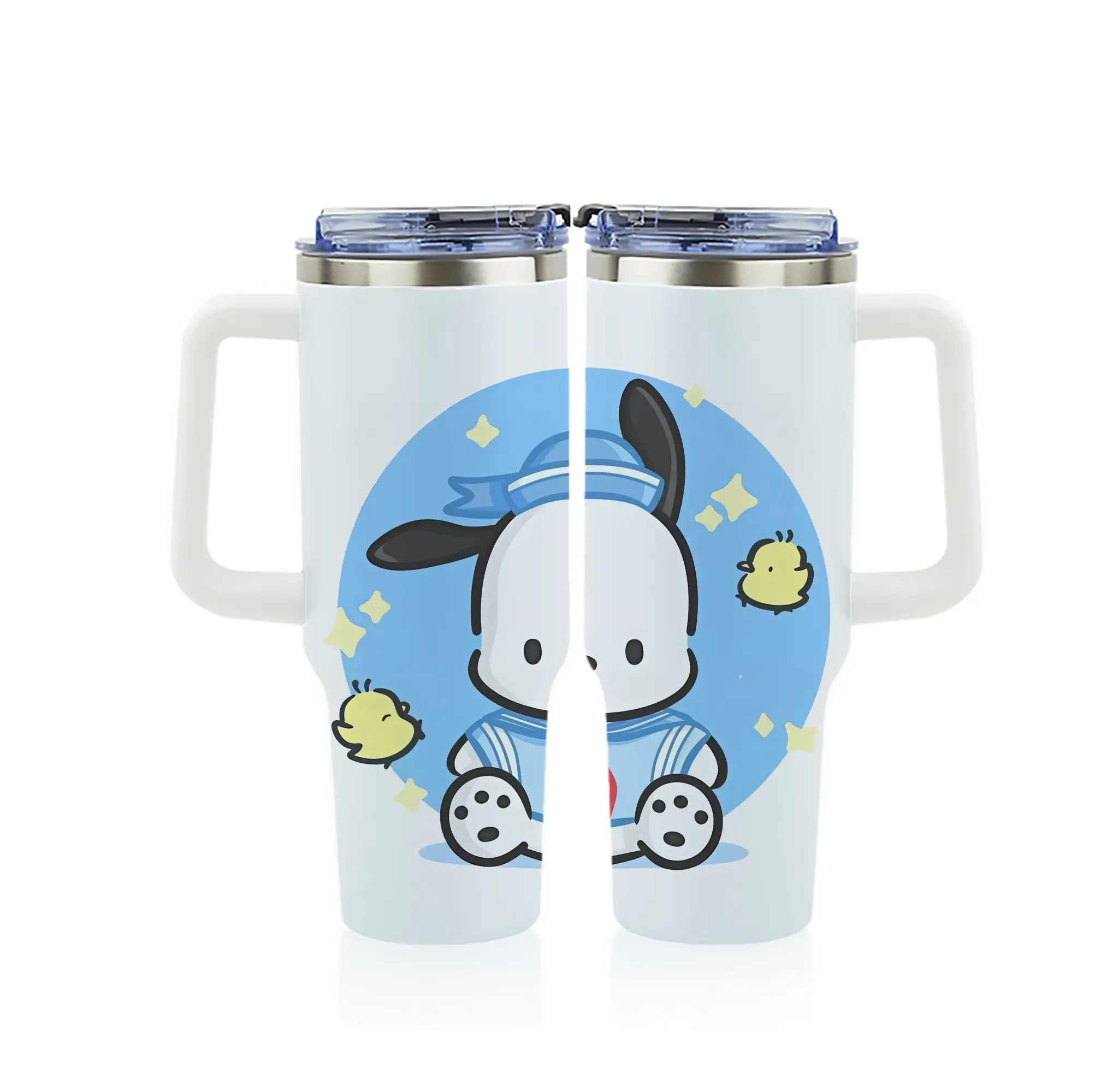 サンリオ グッズ,ポチャッコ - 1200mL フルプリント車用タンブラー ・ 304ステンレス 内側 ・ 201ステンレス 外側 ・ 保温 保冷 ・ 通勤 ドライブ アウトドア用