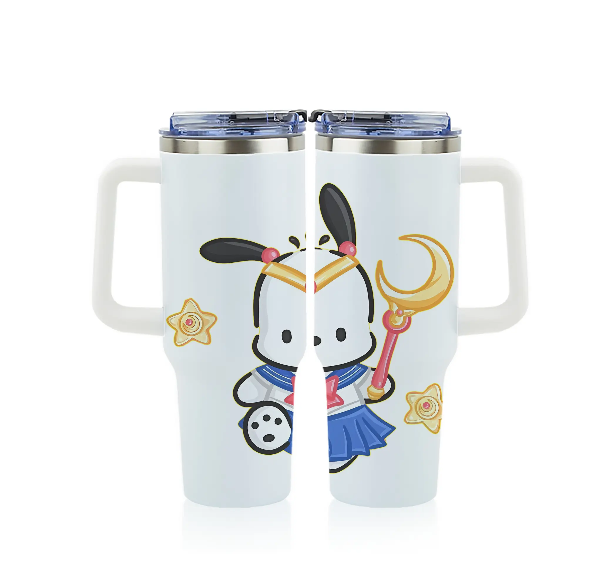 サンリオ グッズ,ポチャッコ - 1200mL フルプリント車用タンブラー ・ 304ステンレス 内側 ・ 201ステンレス 外側 ・ 保温 保冷 ・ 通勤 ドライブ アウトドア用