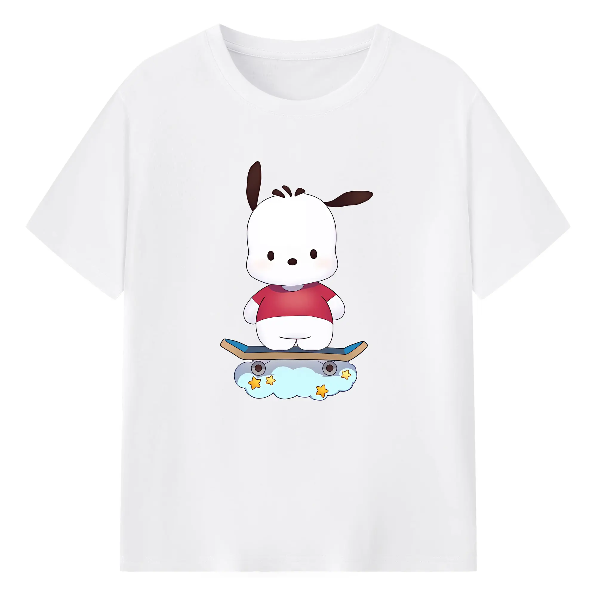 サンリオ グッズ,ポチャッコ - 綿100％ 半袖Tシャツ ・ フロントプリント ・ 快適 通気性 ・ 日常使い 散歩 スポーツ用